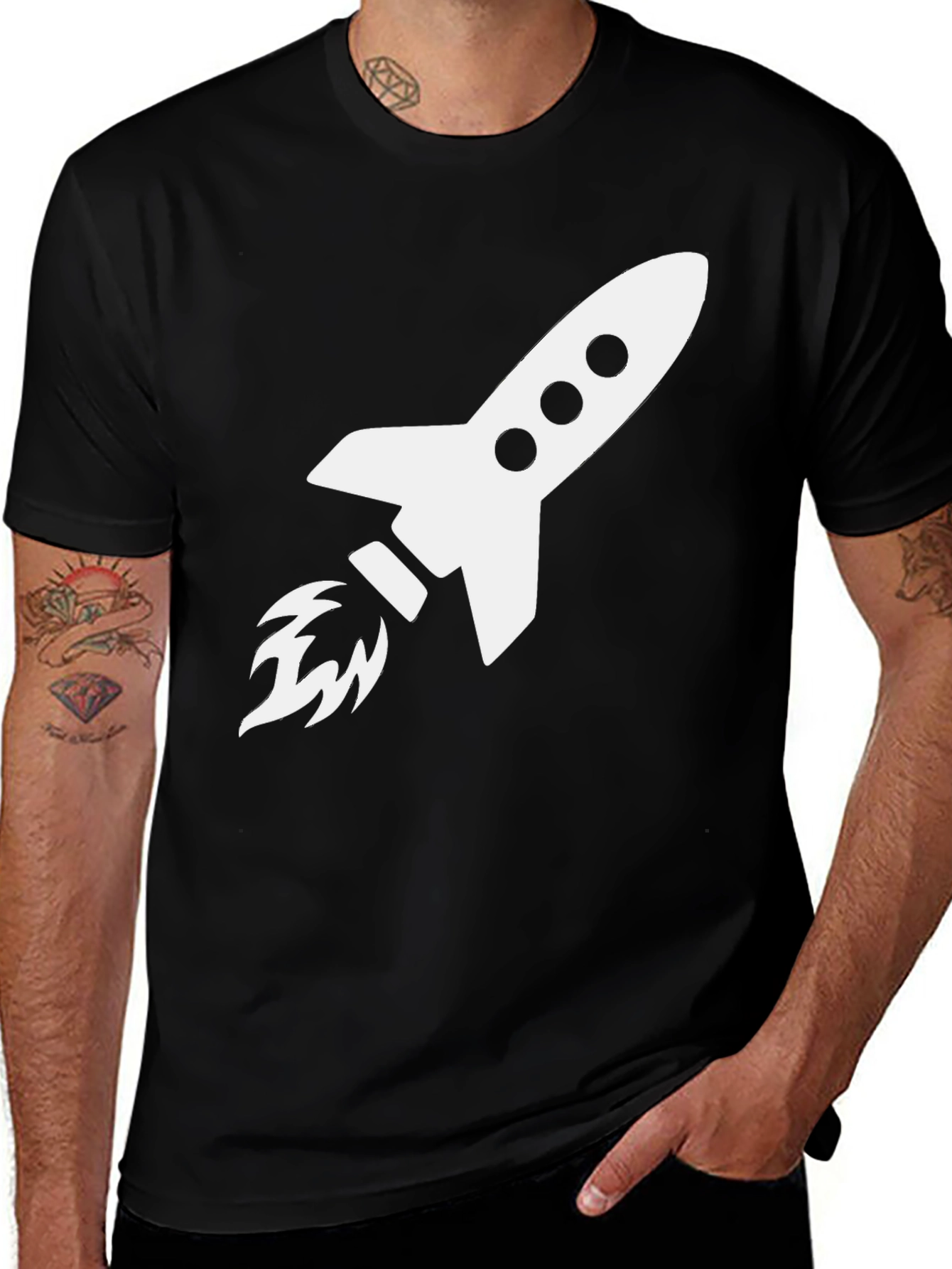 Variant 22 of Rocket Graphic T-Shirt - Black