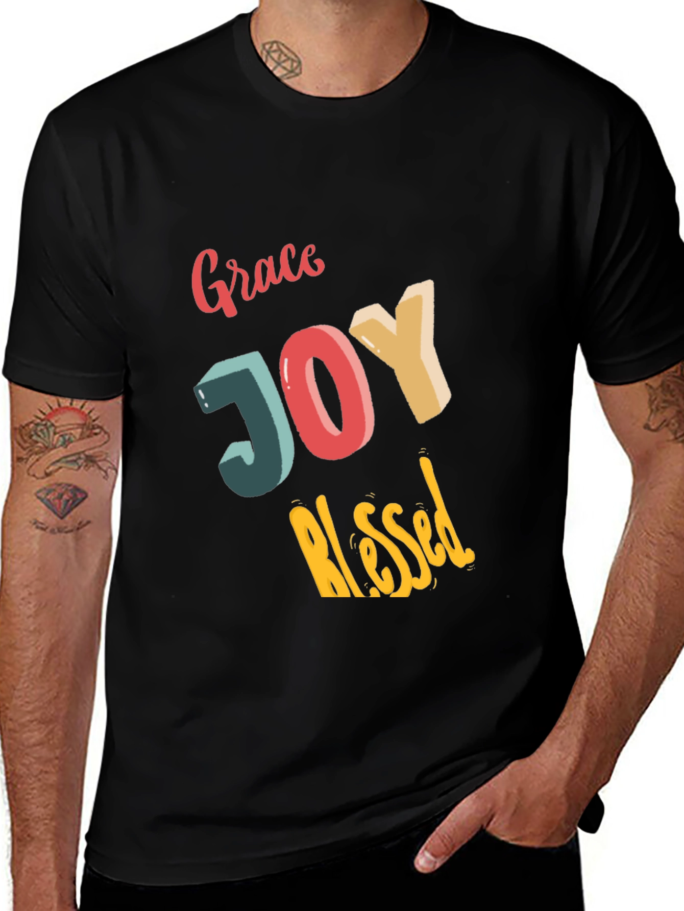 Variant 5 of Grace Joy Blessed Graphic Tee - Unisex