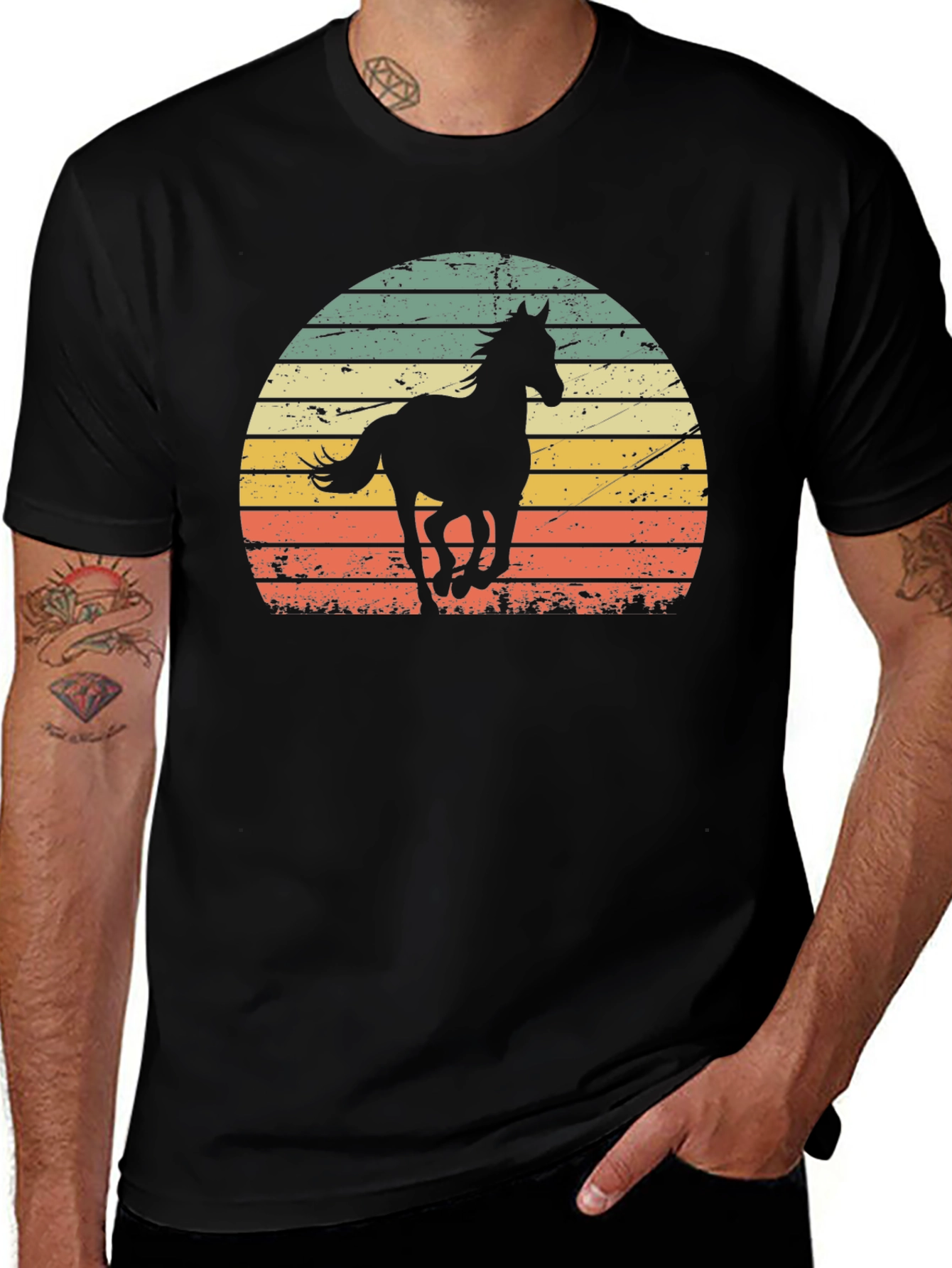 Variant 29 of Retro Horse Sunset Graphic Tee