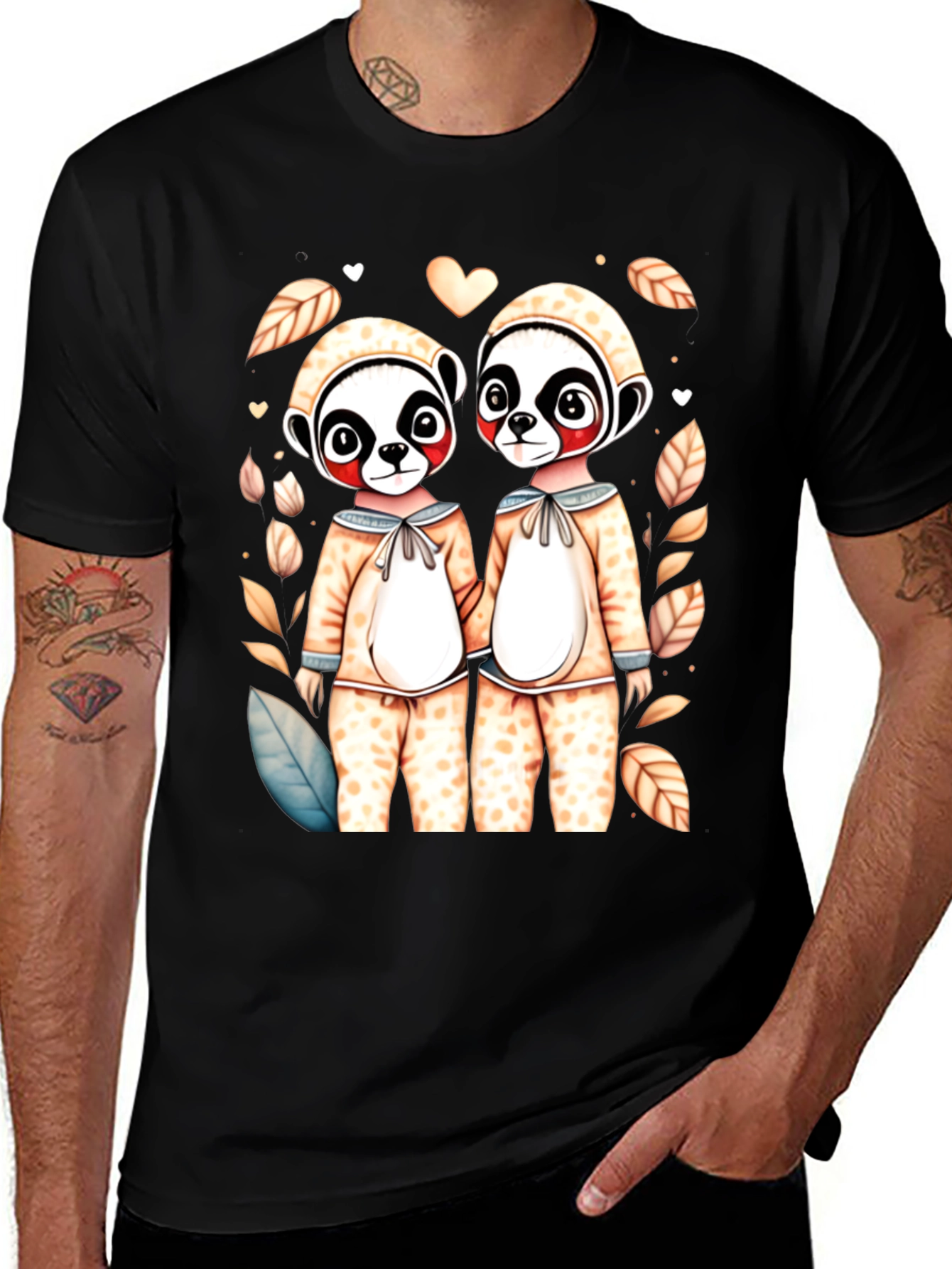 Variant 27 of Whimsical Cartoon Lemur Couple T-Shirt
