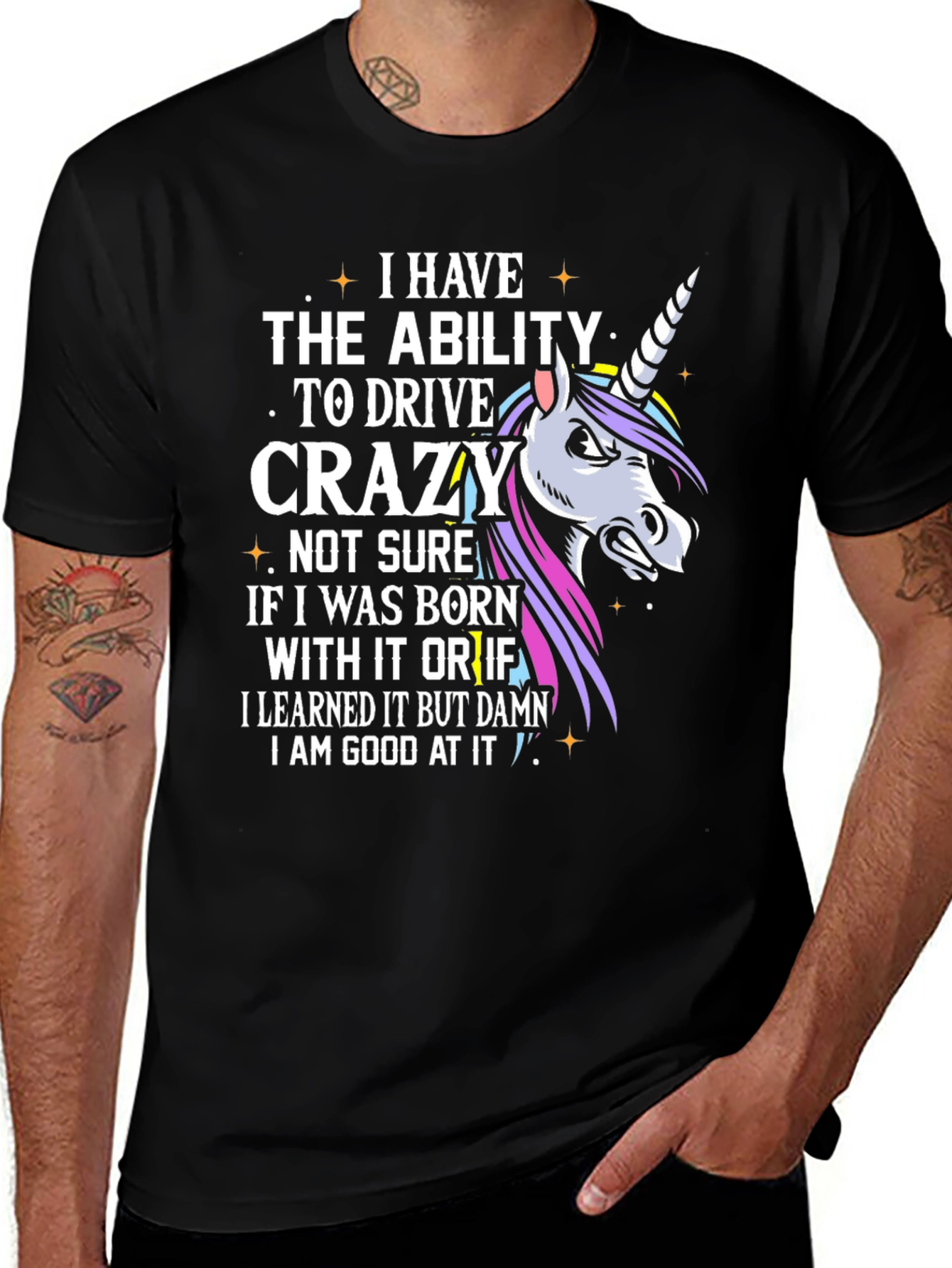 Variant 17 of Crazy Driver Unicorn Graphic Tee