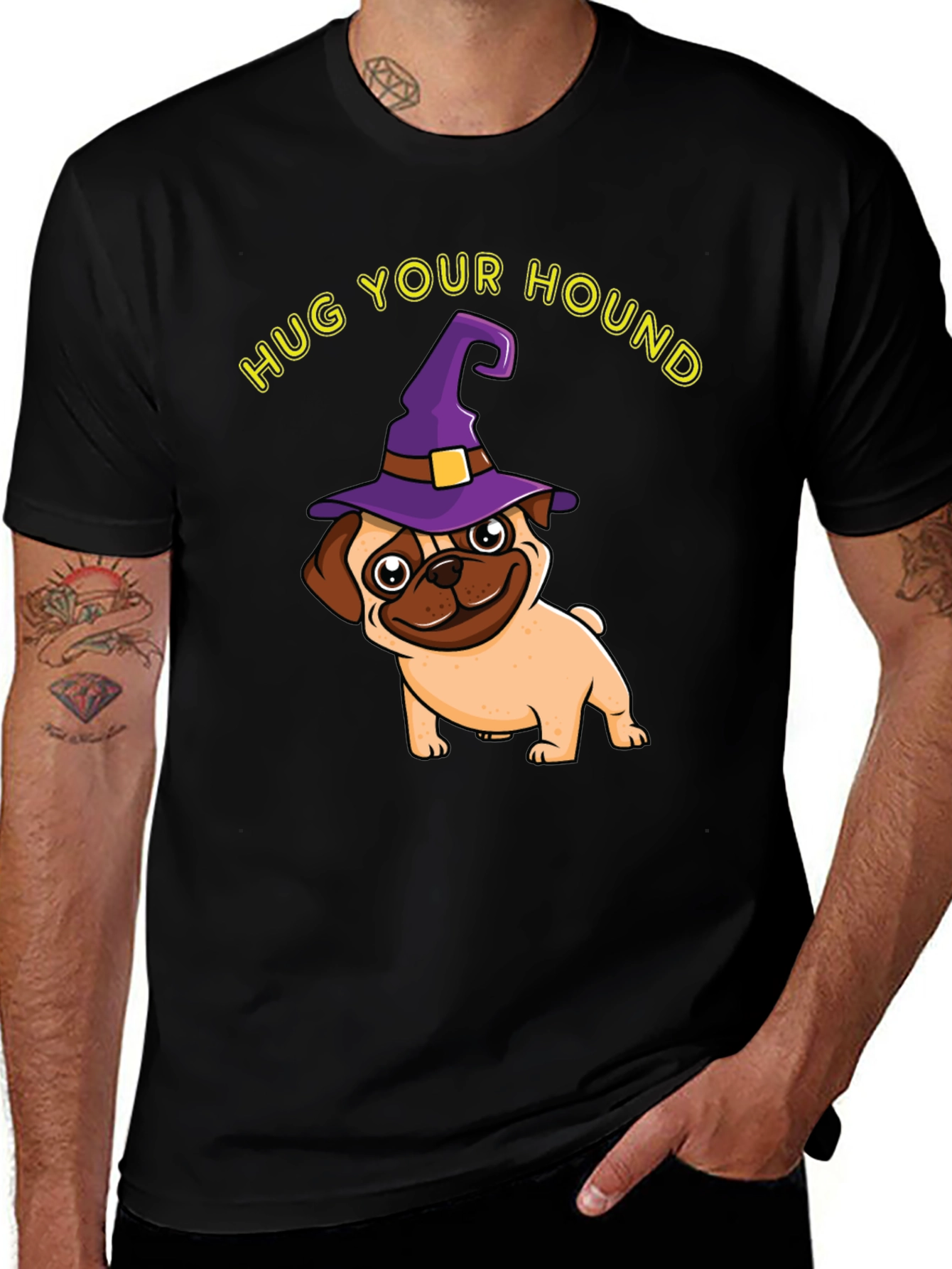 Variant 14 of Hug Your Hound Pug Halloween T-Shirt