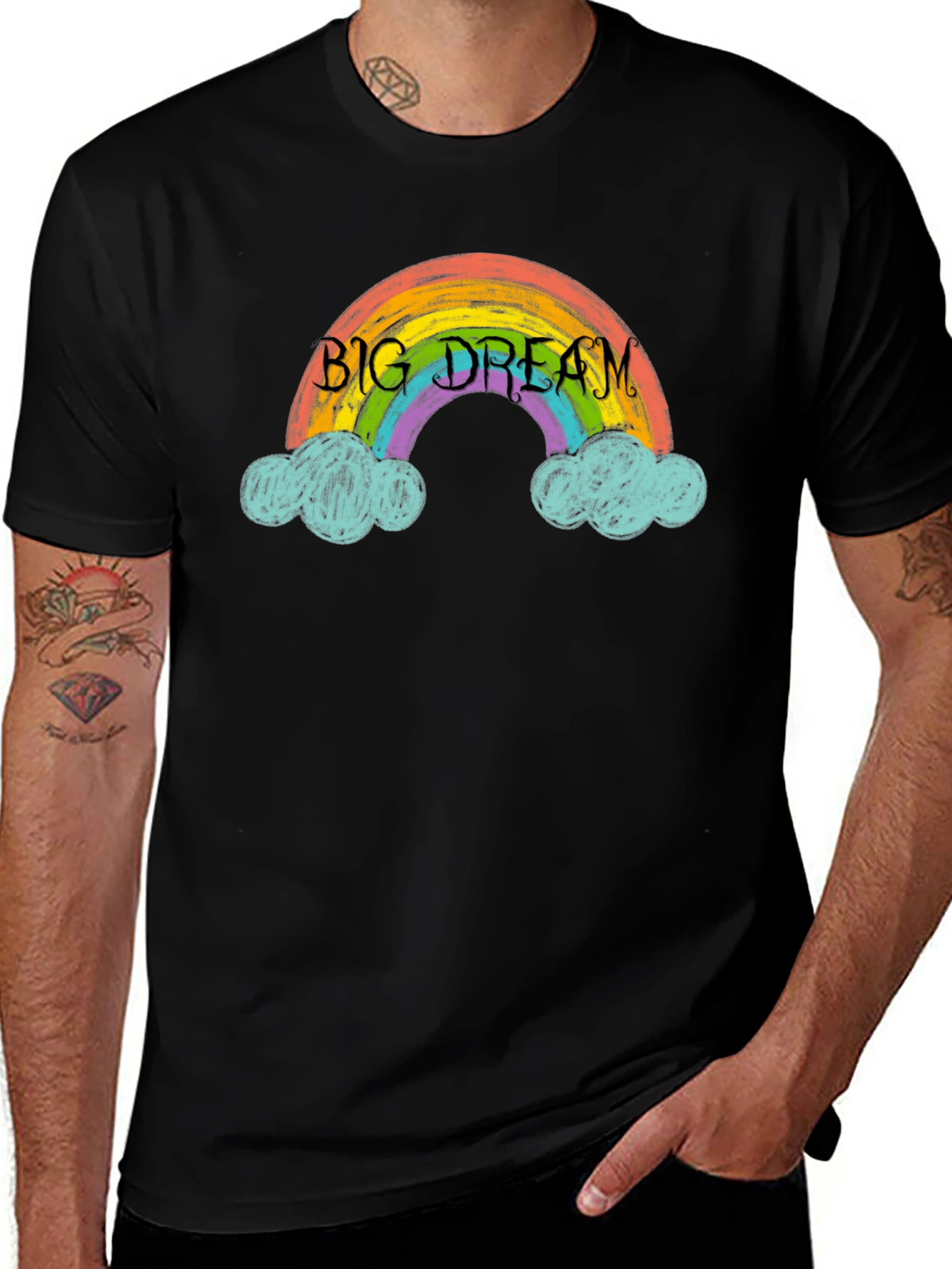 Variant 25 of Big Dream Rainbow Graphic Tee - Positive Vibes