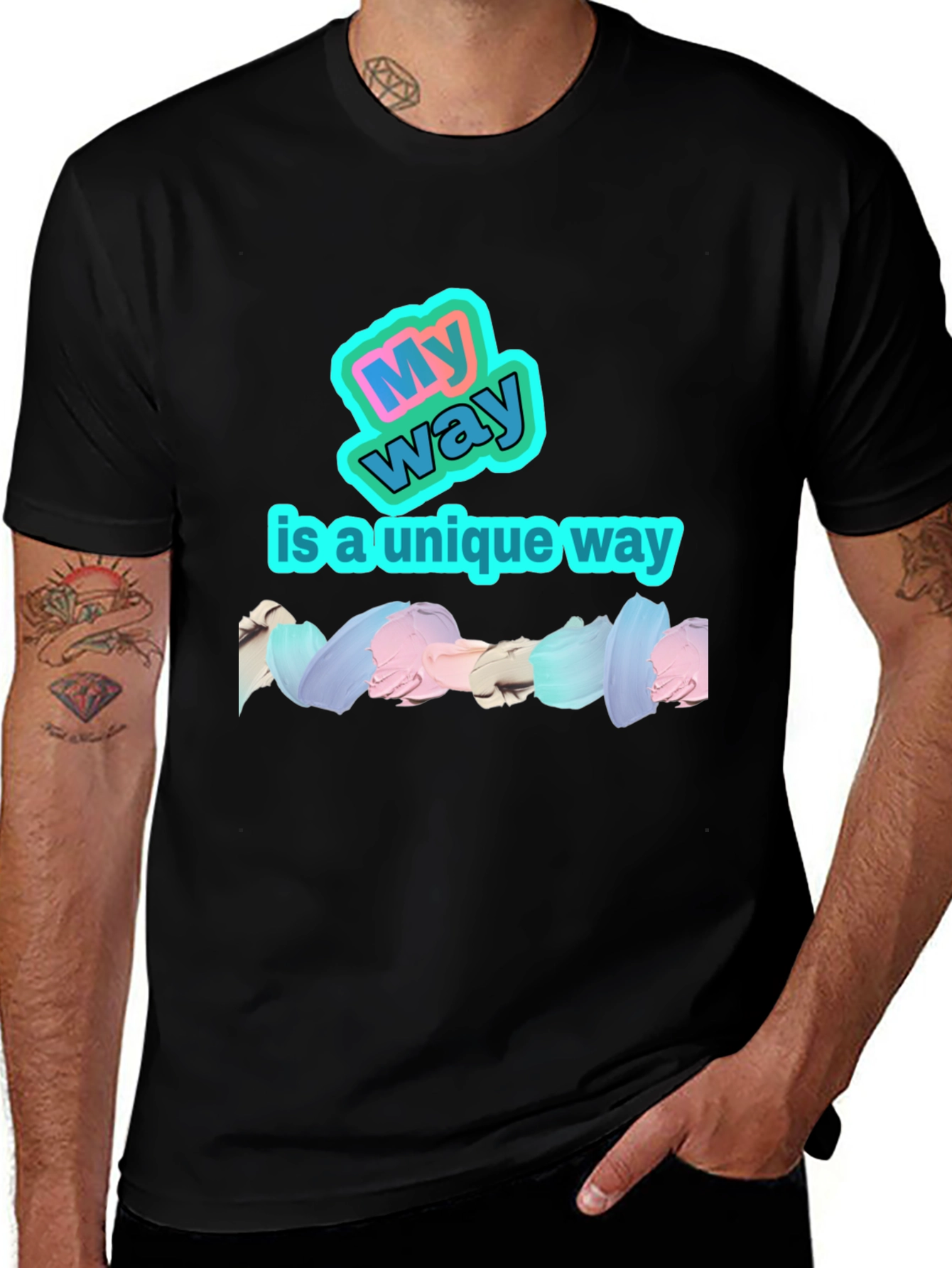 Variant 22 of My Way Unique Black Graphic T-Shirt