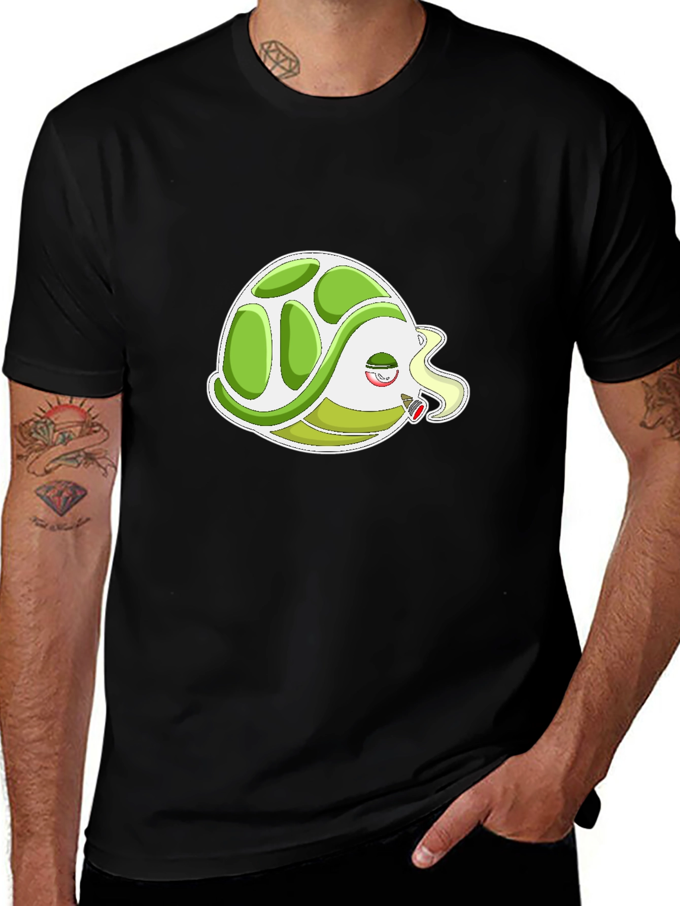 Variant 26 of Smoking Turtle T-Shirt - Cool & Casual