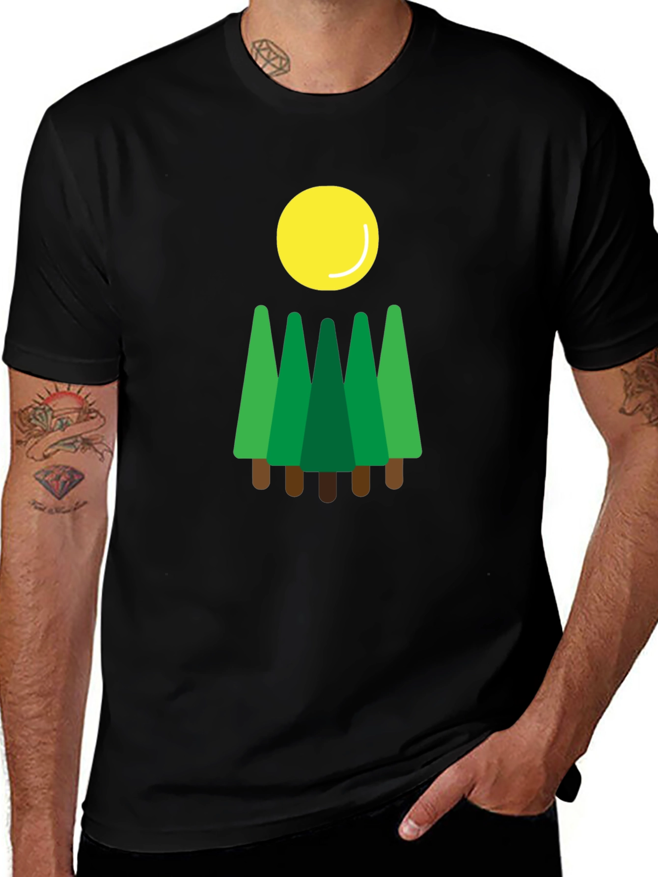 Variant 25 of Forest Sun T-Shirt, Nature Graphic Tee