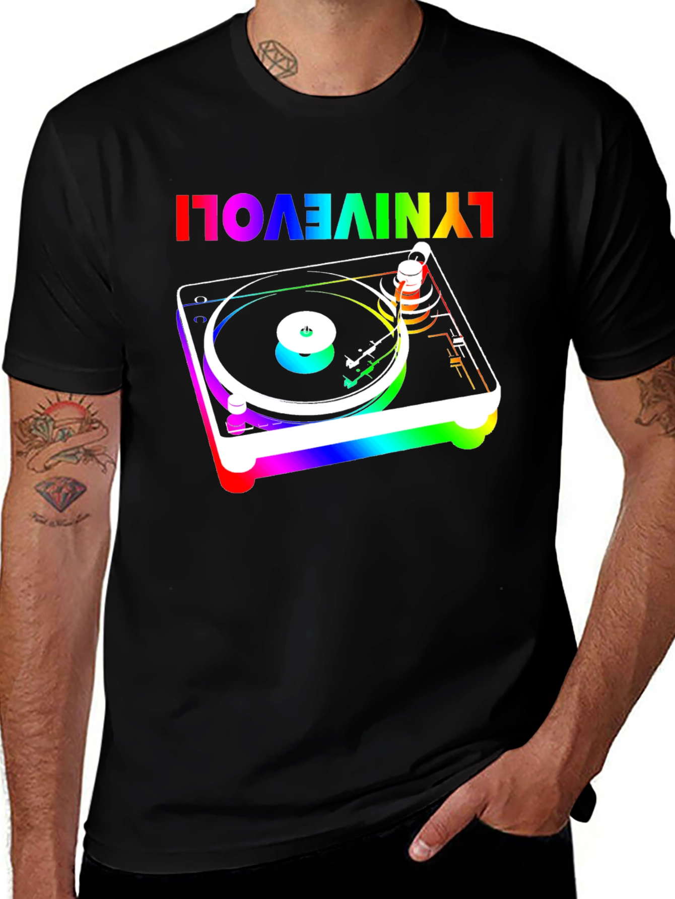 Variant 8 of Retro Turntable T-Shirt - Music Lover Tee