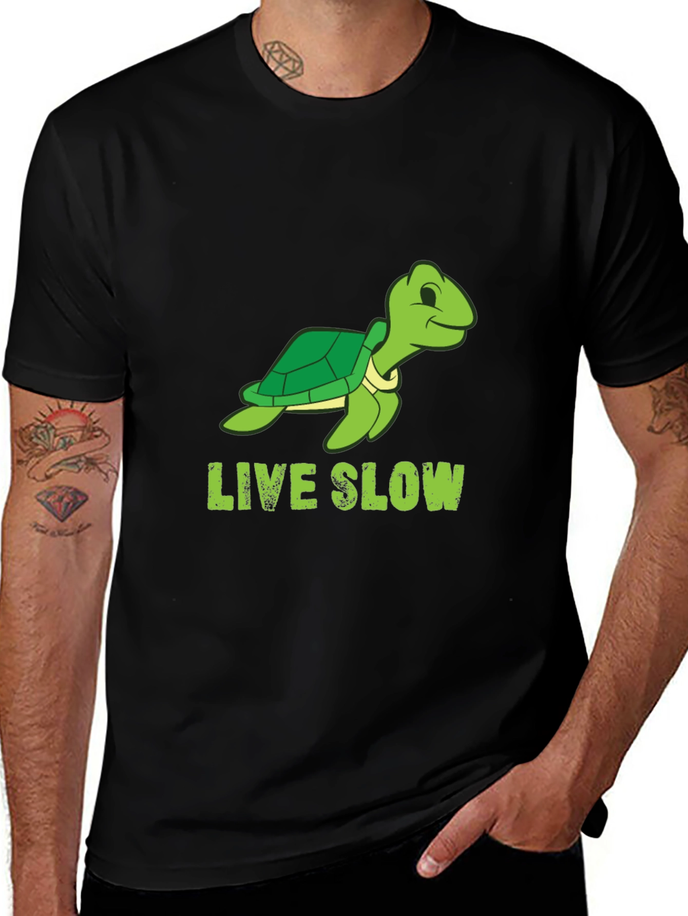 Variant 8 of Live Slow Turtle Graphic Tee