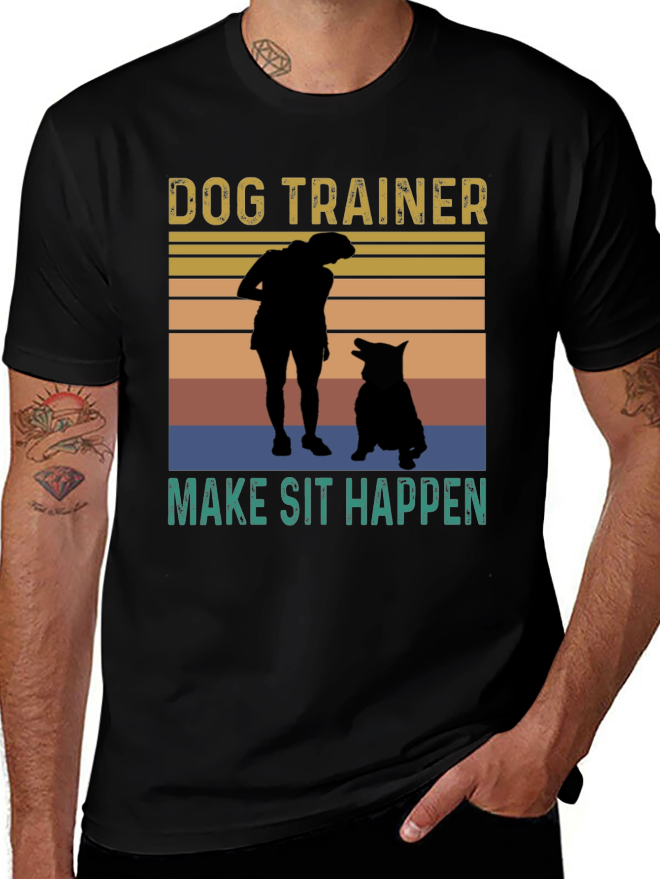 Variant 19 of Dog Trainer T-Shirt - Make Sit Happen Graphic Tee