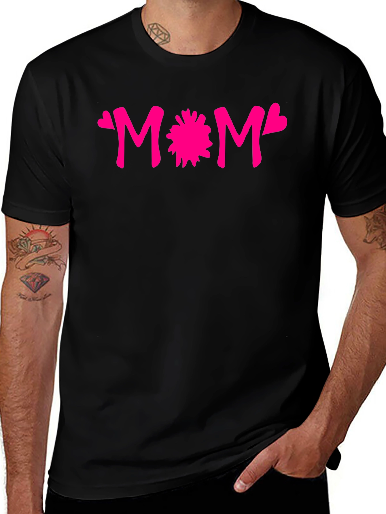 Variant 8 of Mom Heart Graphic Tee - Black Unisex T-Shirt