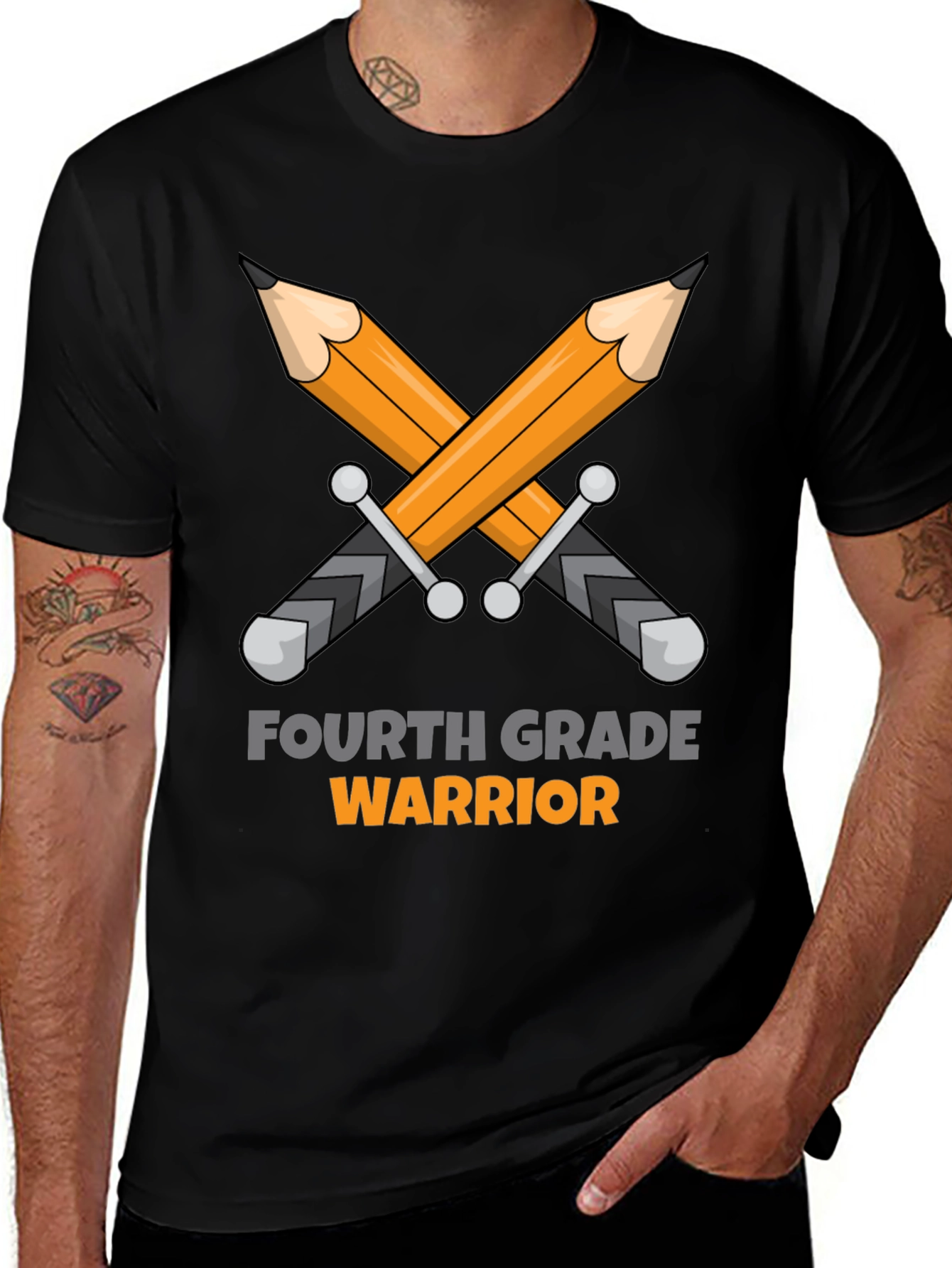 Fourth Grade Warrior T-Shirt: Pencil Sword Design