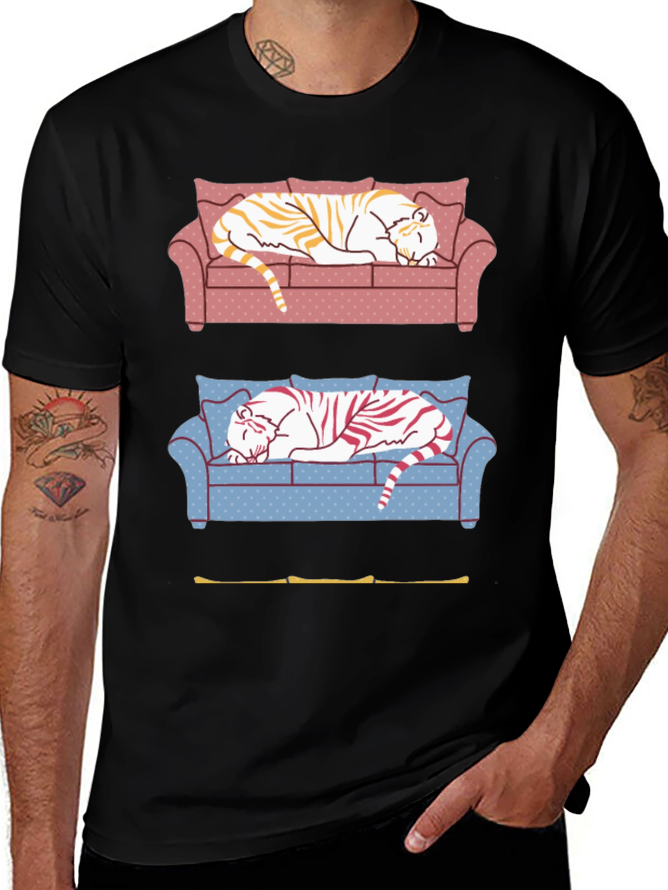 Variant 12 of Tiger on Couch Graphic T-Shirt