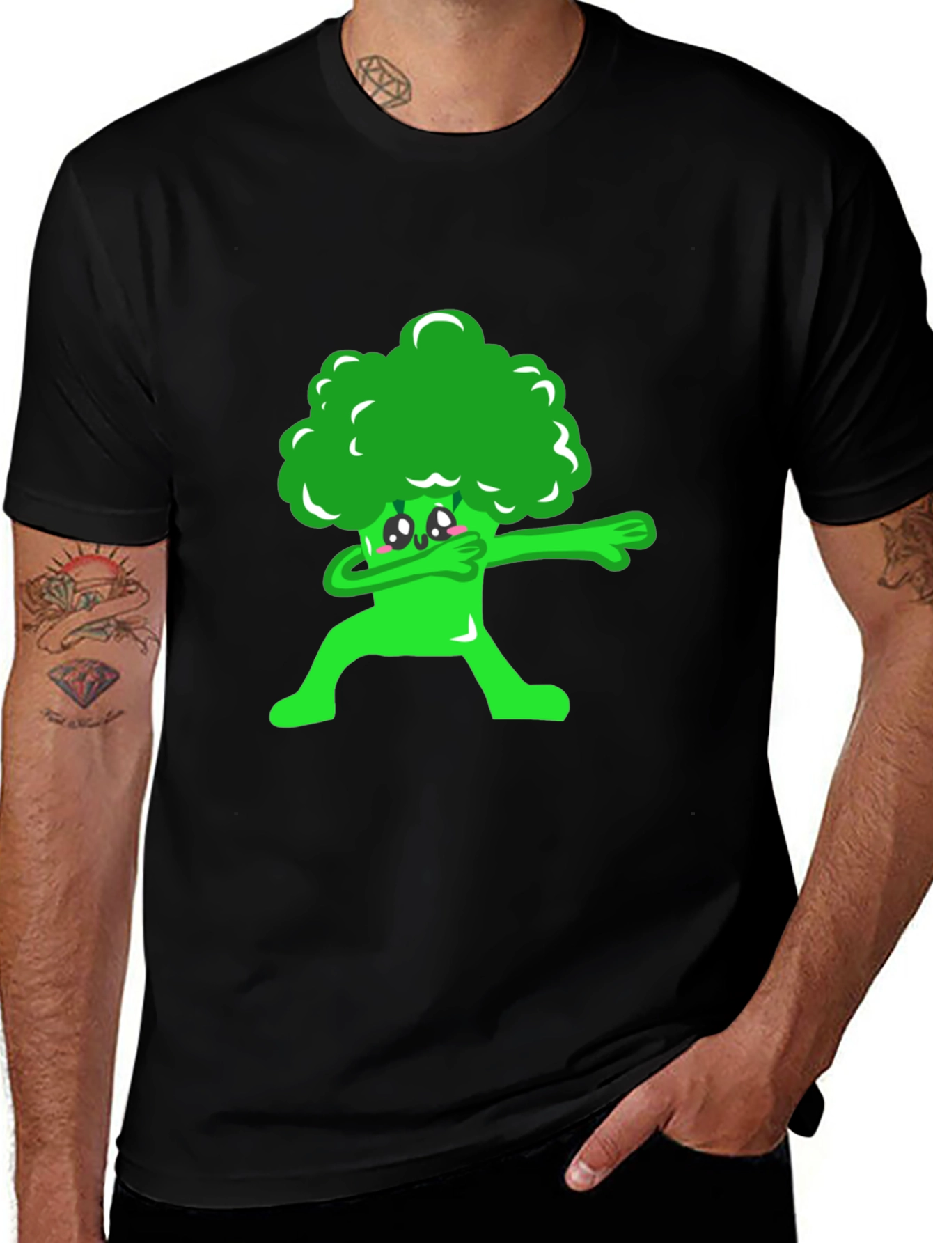 Variant 21 of Broccoli Dab Graphic Tee - Fun Foodie Shirt