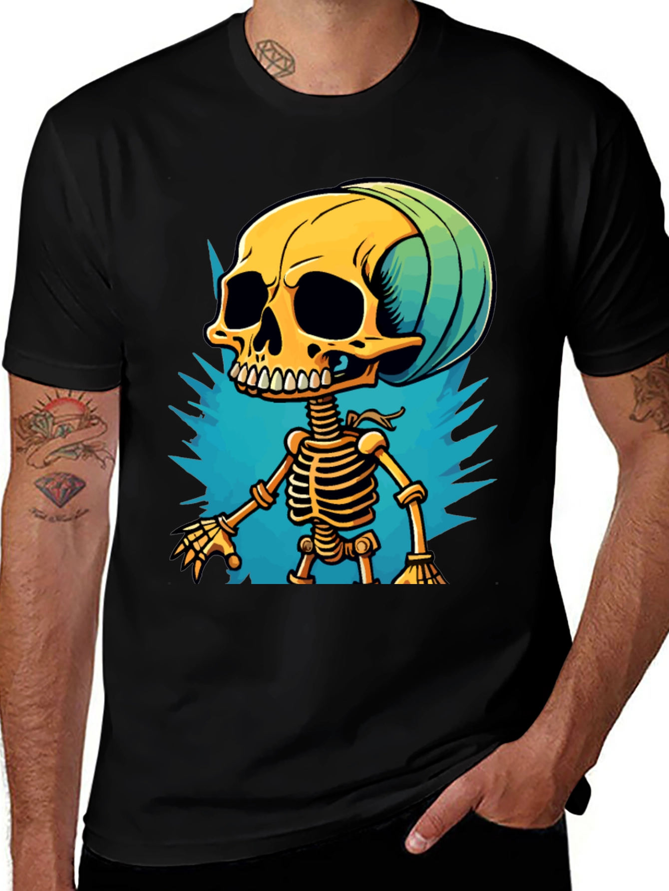 Variant 13 of Cartoon Skeleton Graphic T-Shirt