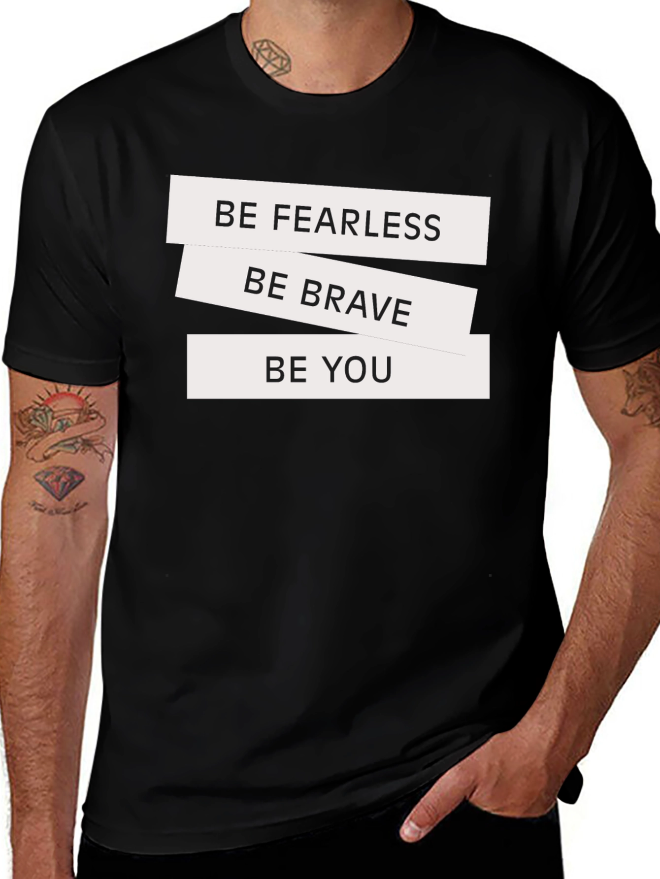 Variant 27 of Be Fearless Graphic Tee - Black T-Shirt