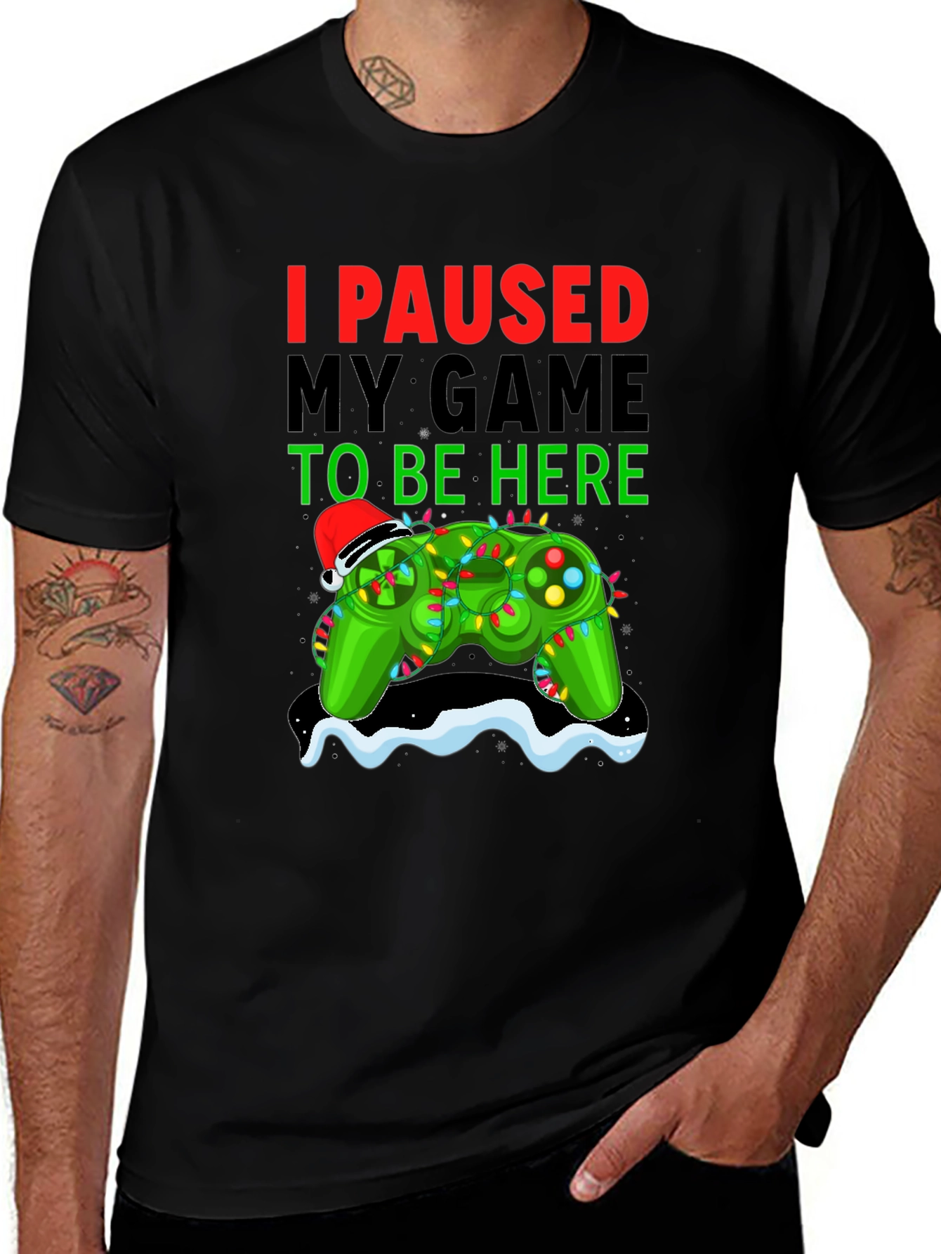 Variant 8 of I Paused My Game Christmas Gamer T-Shirt