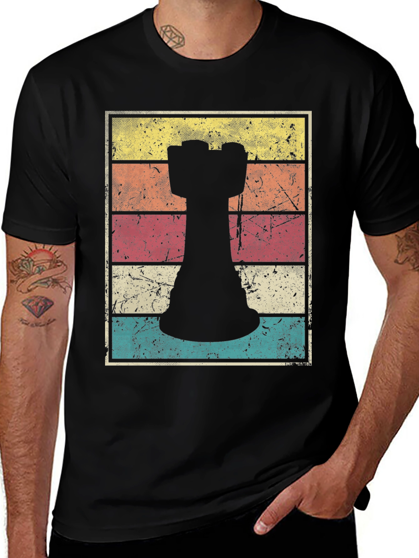 Variant 21 of Chess Rook Retro T-Shirt