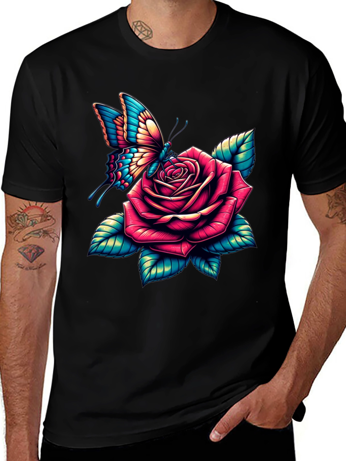 Variant 7 of Rose & Butterfly Graphic Tee