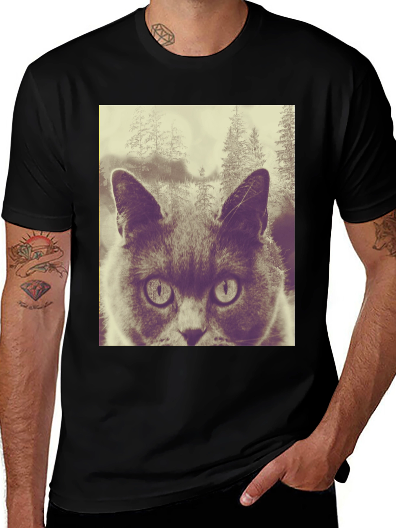 Variant 12 of Cat in the Woods Graphic Tee