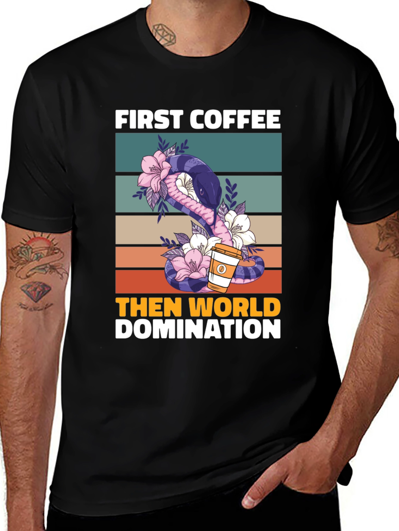 Variant 6 of First Coffee Then World Domination T-Shirt