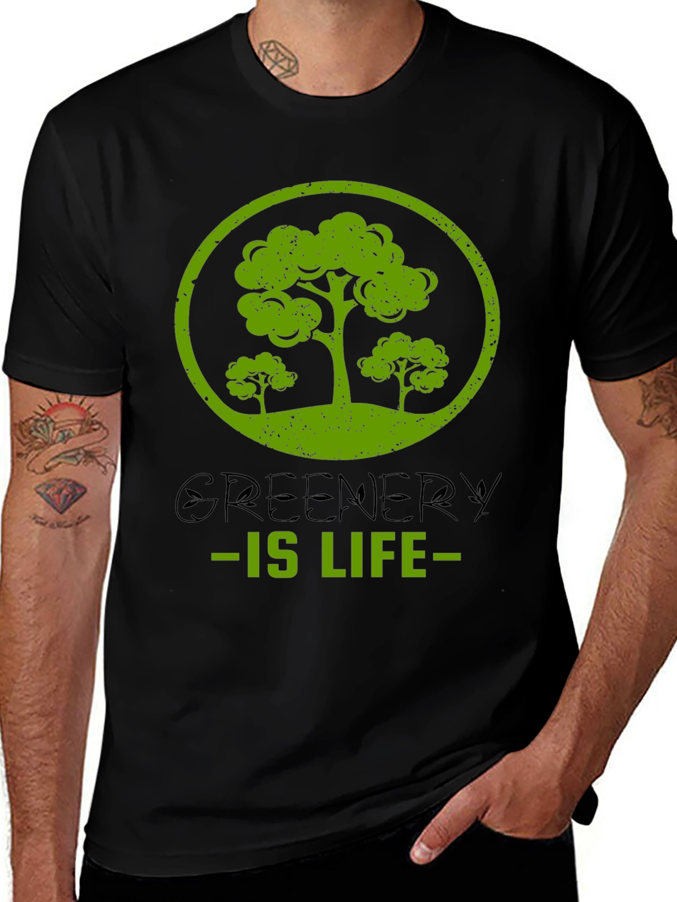 Greenery is Life T-Shirt - Eco Friendly Design