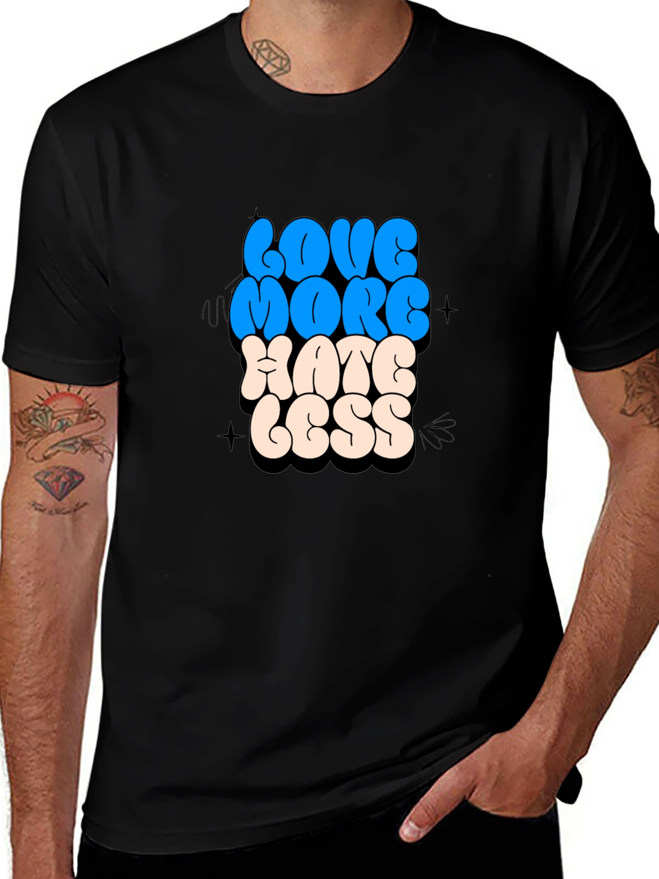 Variant 3 of Love More Hate Less Graphic Tee