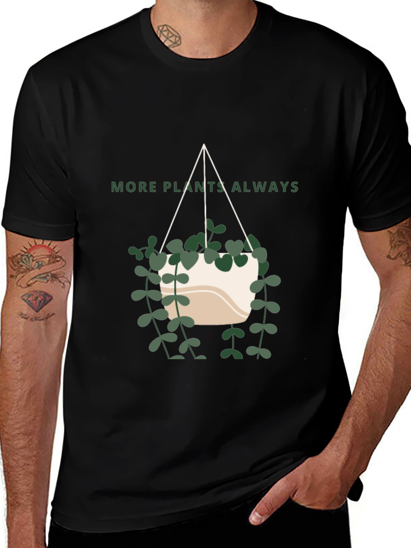 More Plants Always T-Shirt - Modern Plant Lover Tee