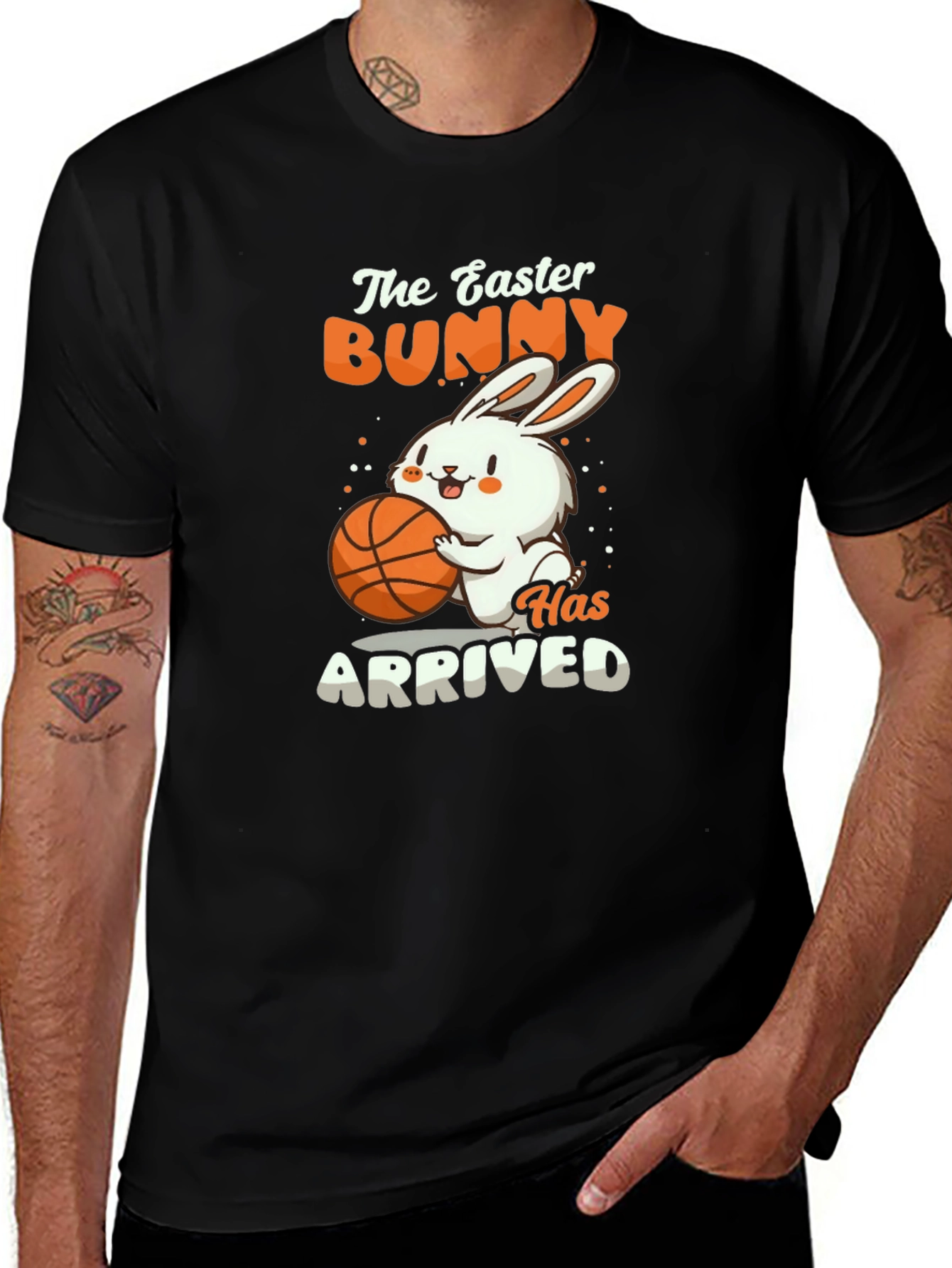Easter Bunny Basketball Graphic T-Shirt