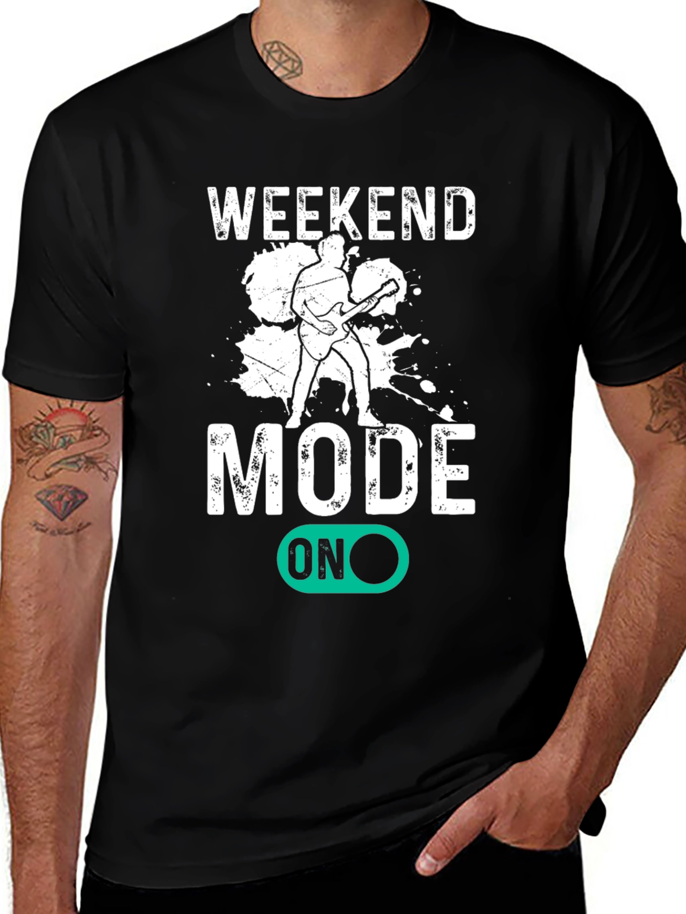 Variant 26 of Weekend Mode On T-Shirt - Black Graphic Tee