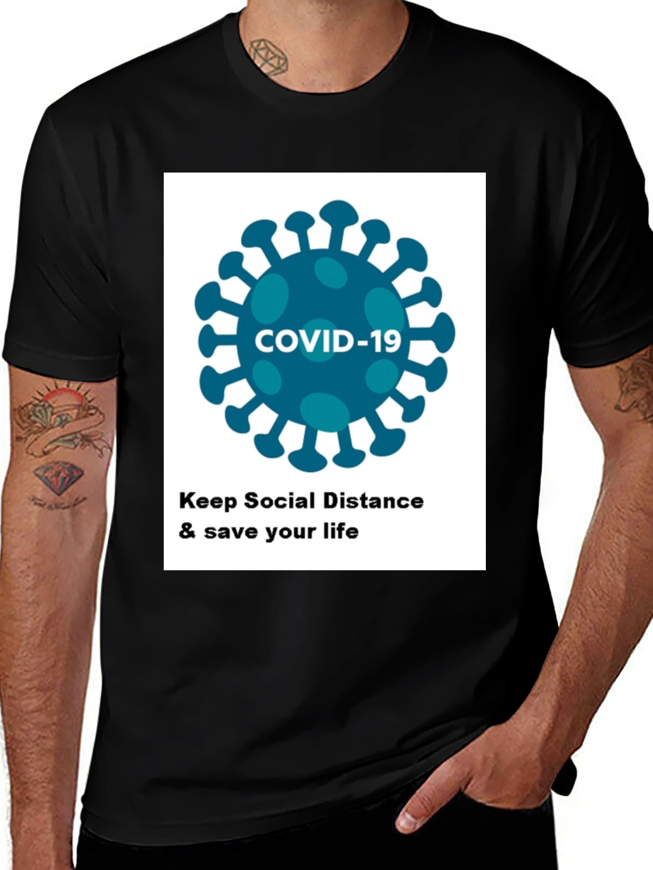 COVID-19 Social Distancing T-Shirt - Stay Safe