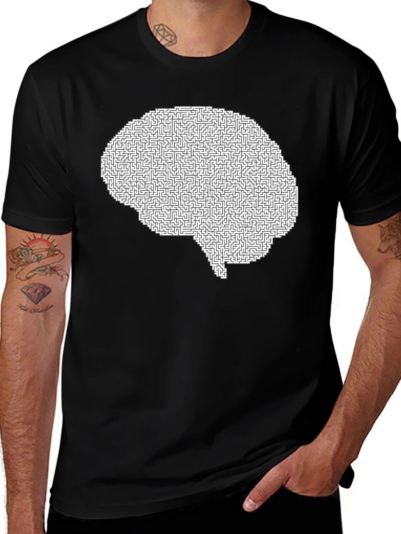 Brain Maze Graphic Tee - Mind Puzzler T-Shirt
