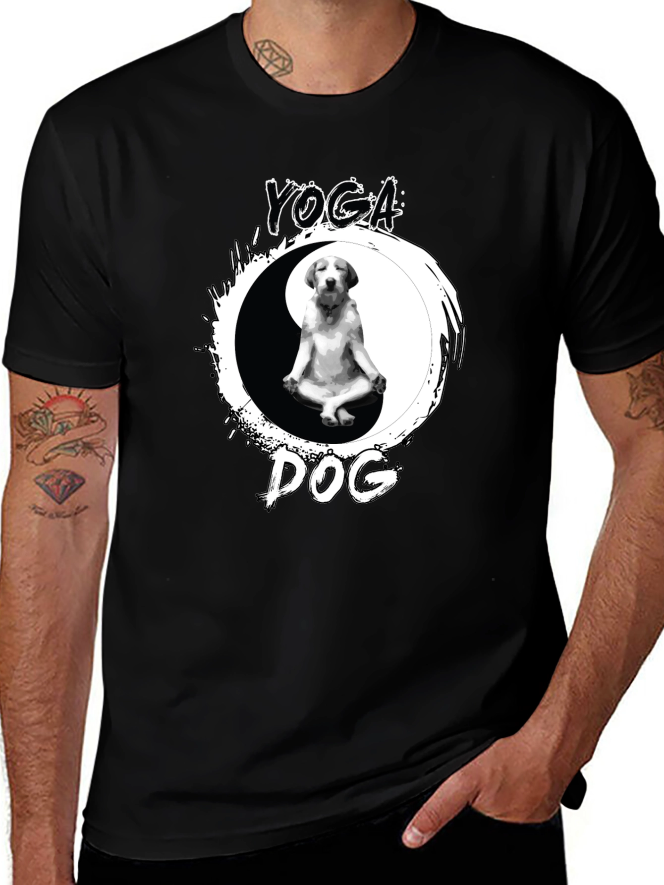 Variant 28 of Yoga Dog T-Shirt - Yin Yang Puppy Tee