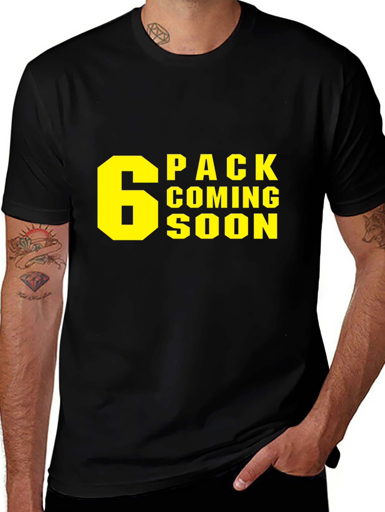 Variant 24 of 6 Pack Coming Soon T-Shirt - Gym Humor