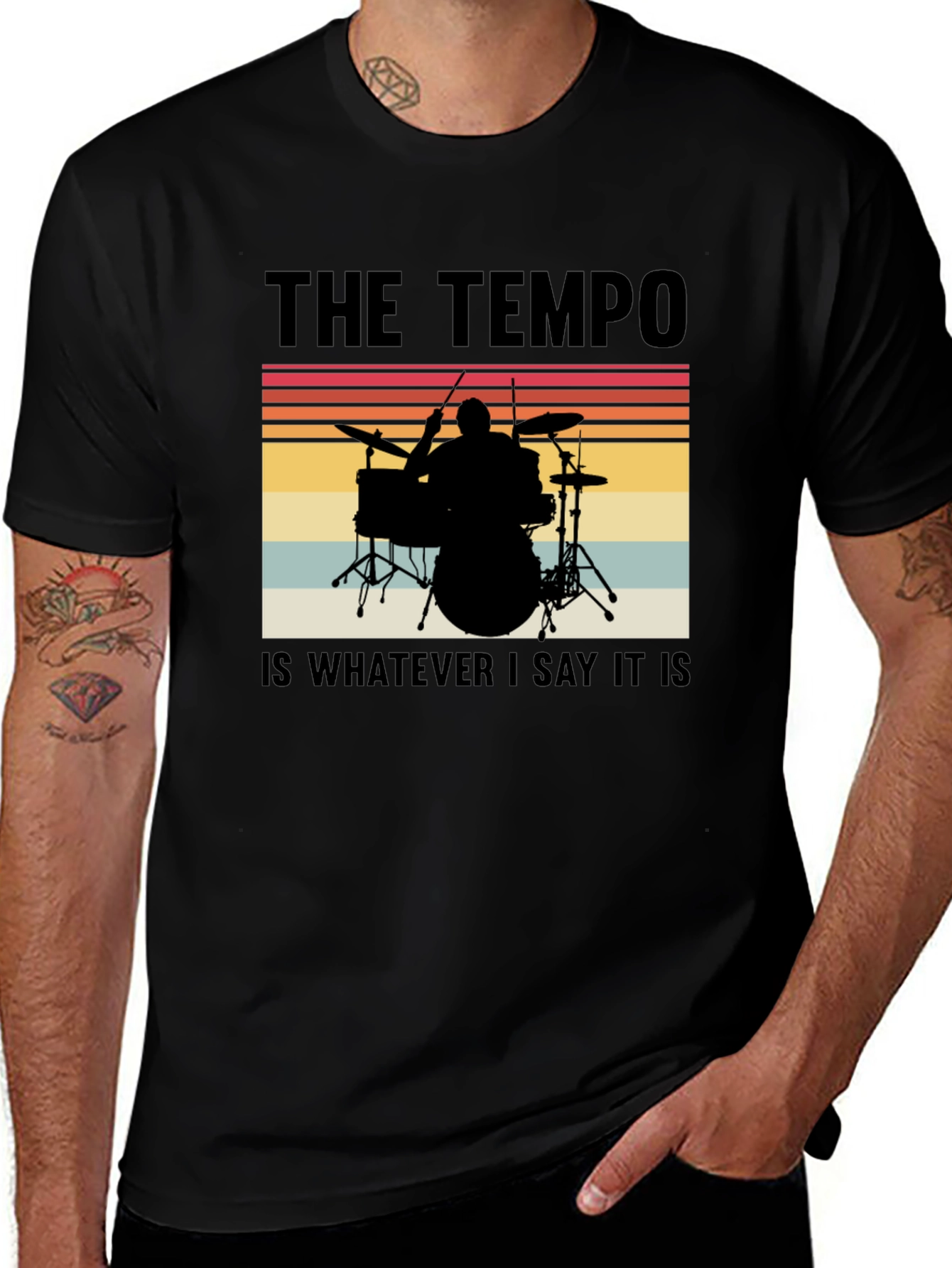 Variant 10 of The Tempo Drummer T-Shirt - Musician Tee