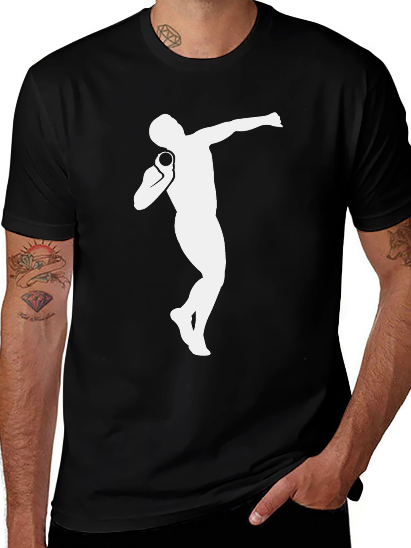 Shot Put Silhouette Black T-Shirt