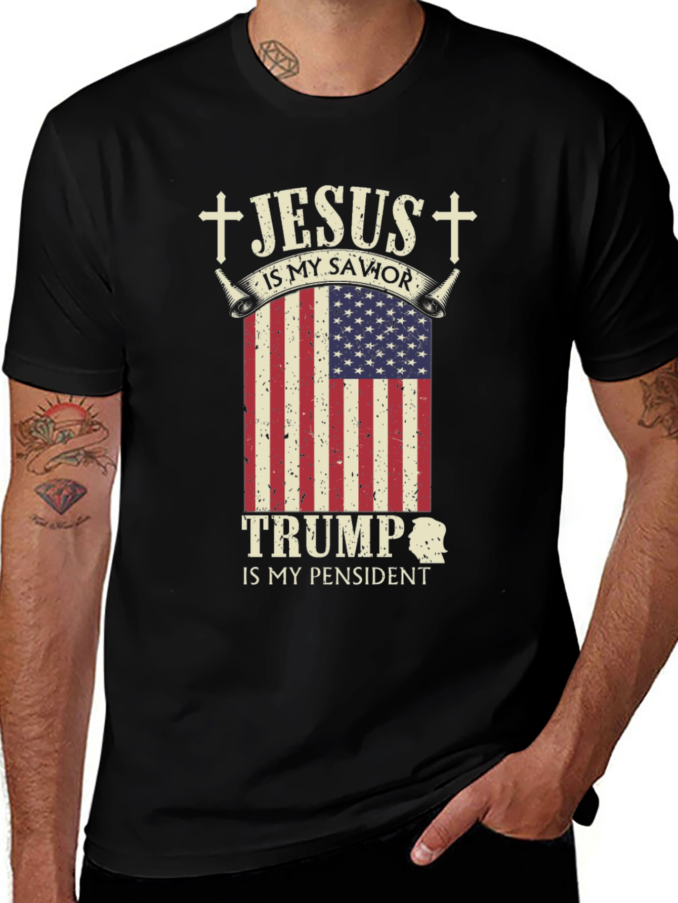 Variant 27 of Jesus & Trump Graphic Tee - Patriotic Political T-Shirt