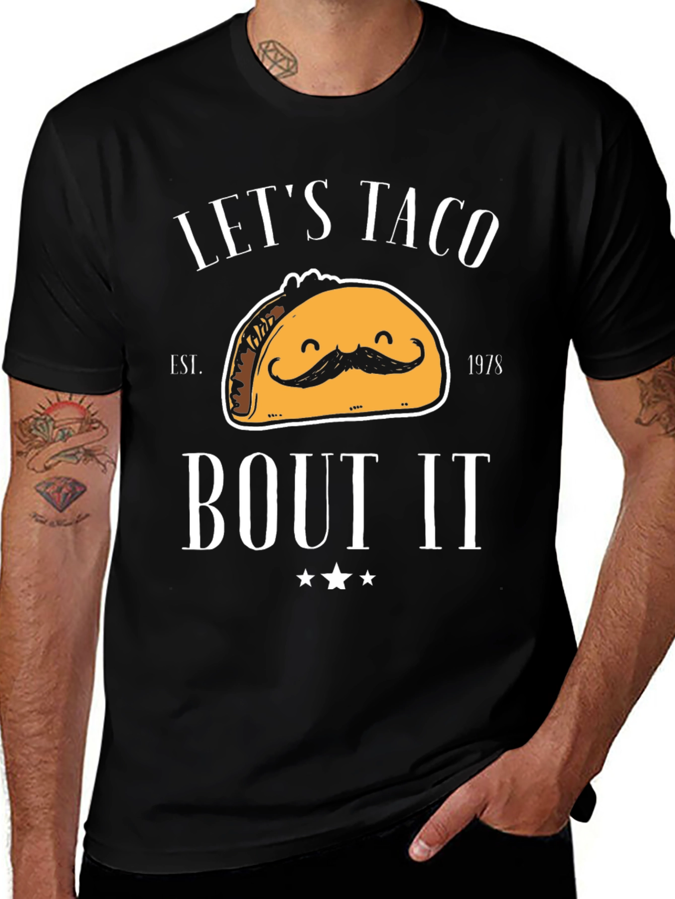 Variant 14 of Let's Taco Bout It Black Graphic T-Shirt