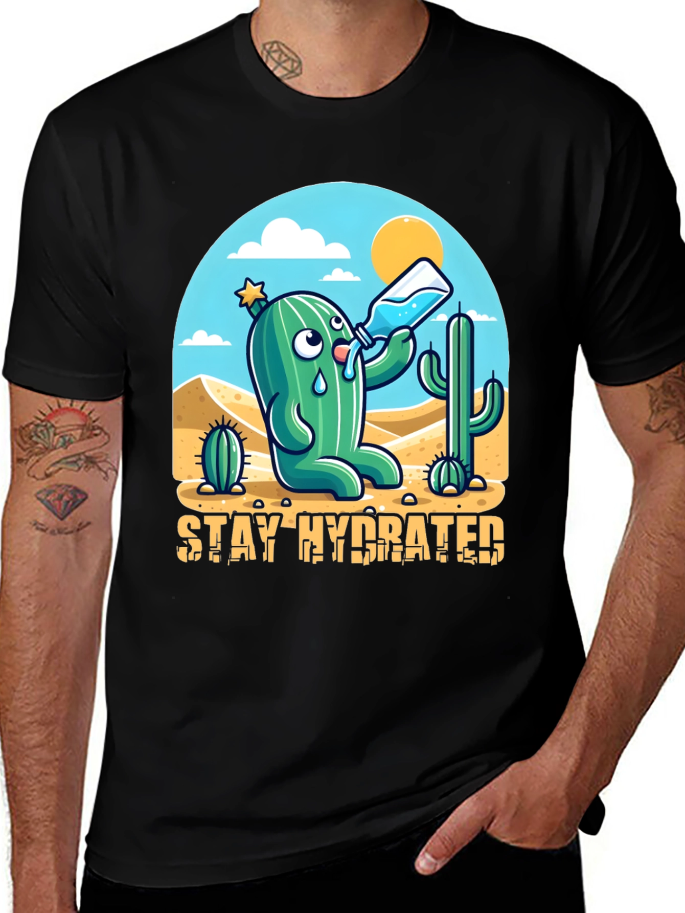 Variant 19 of Stay Hydrated Cactus Graphic Tee