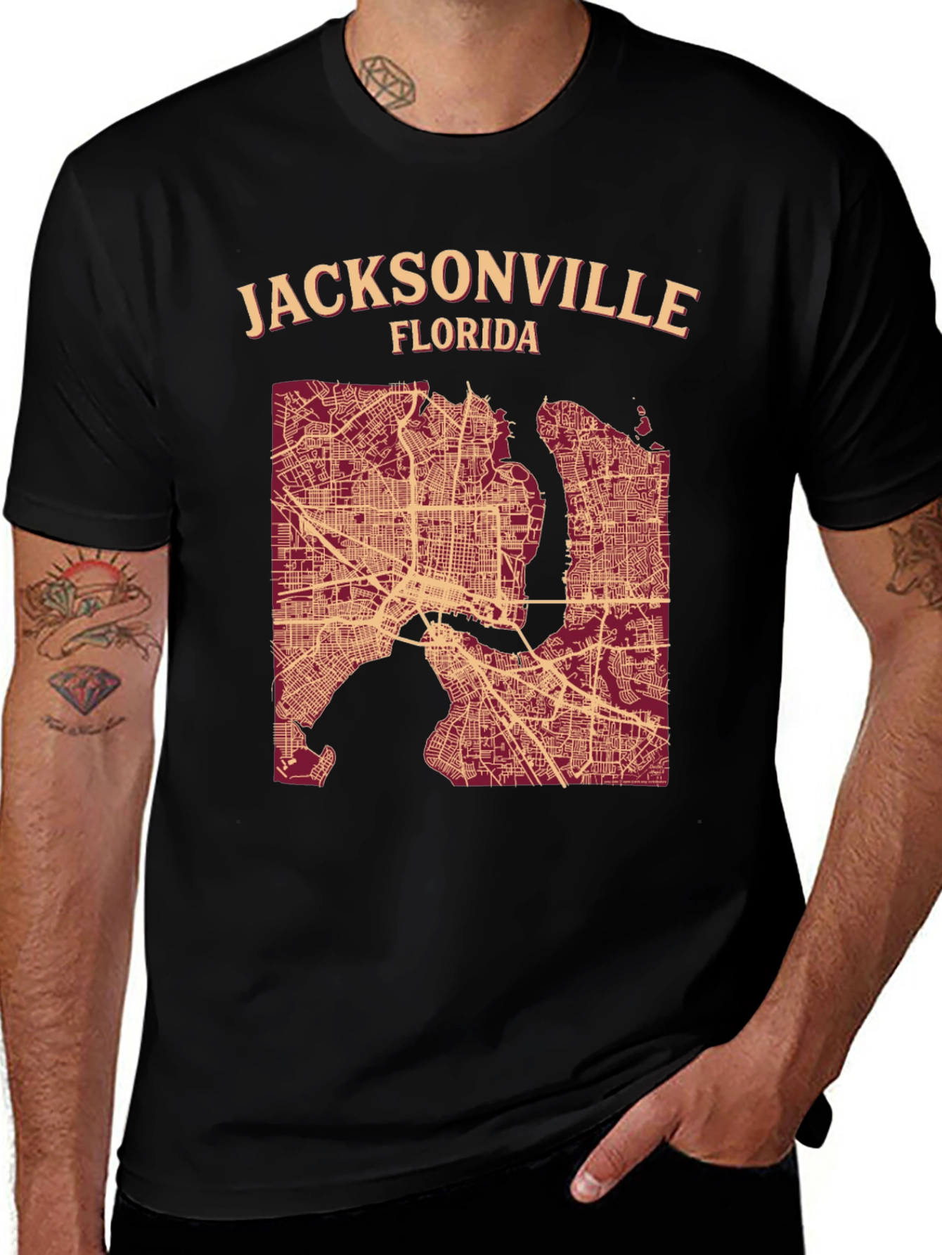 Jacksonville Florida Map T-Shirt