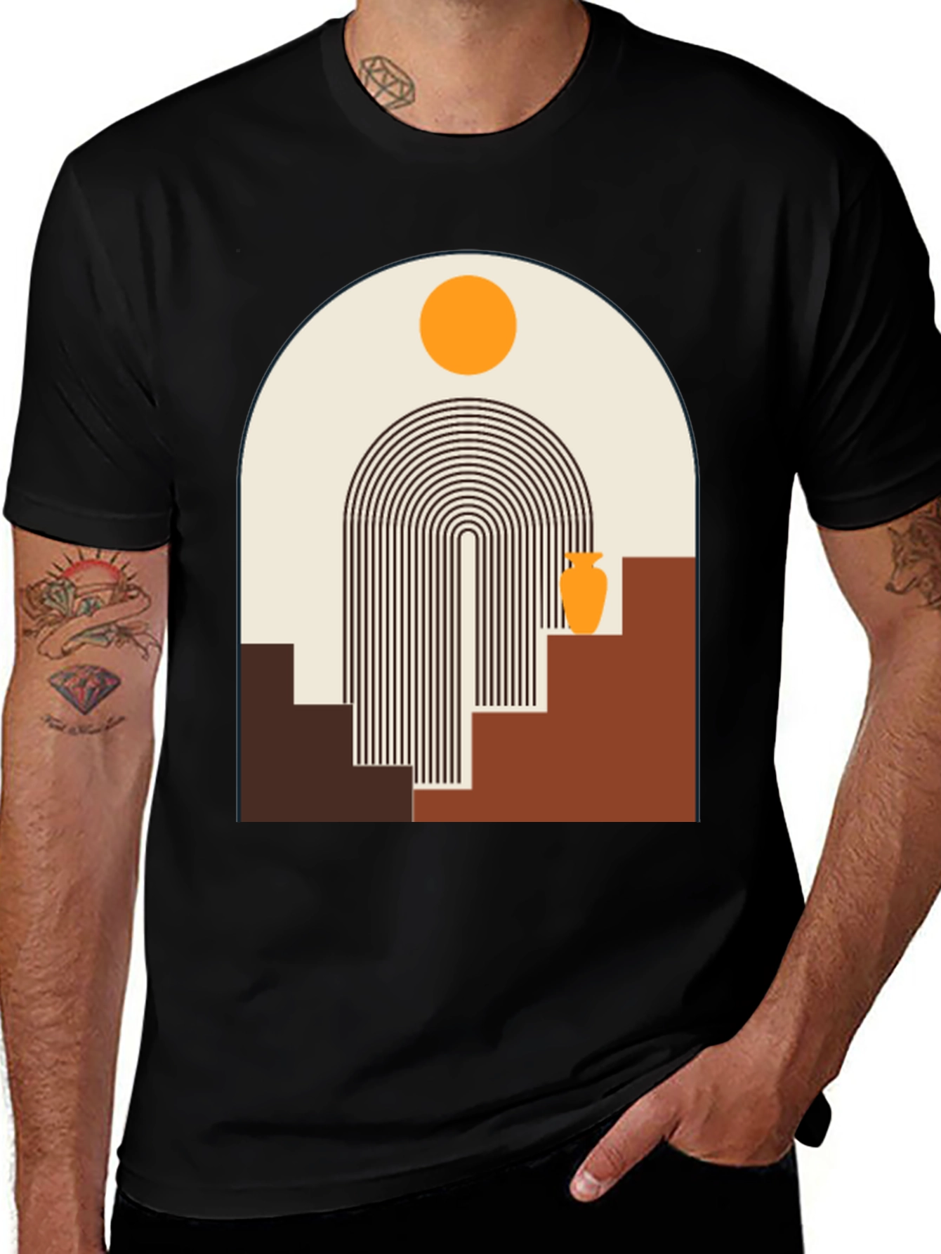 Variant 17 of Abstract Archway Graphic Tee - Modern Art T-Shirt