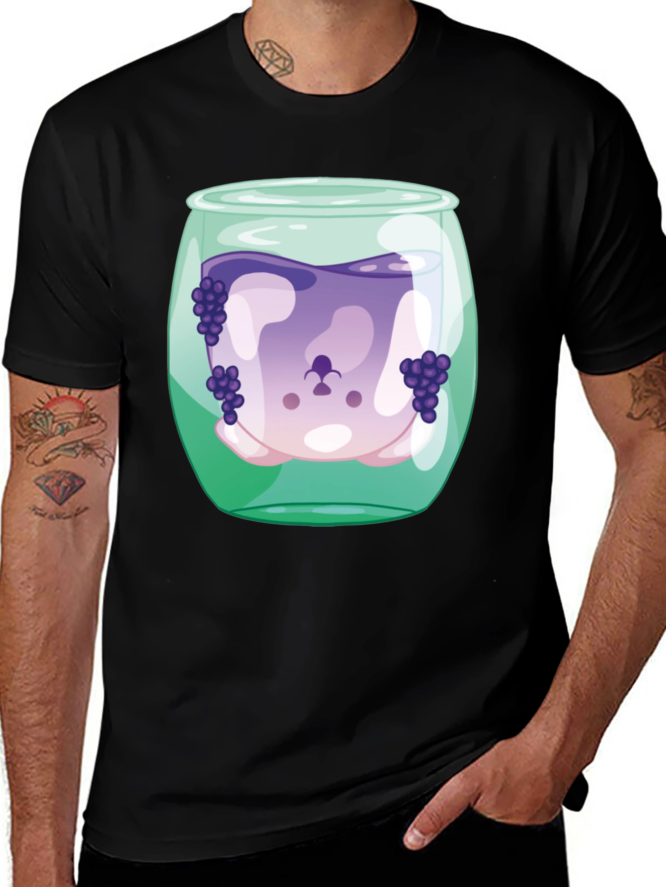 Black Grape Juice Dog Tee - Funny Graphic T-Shirt main image