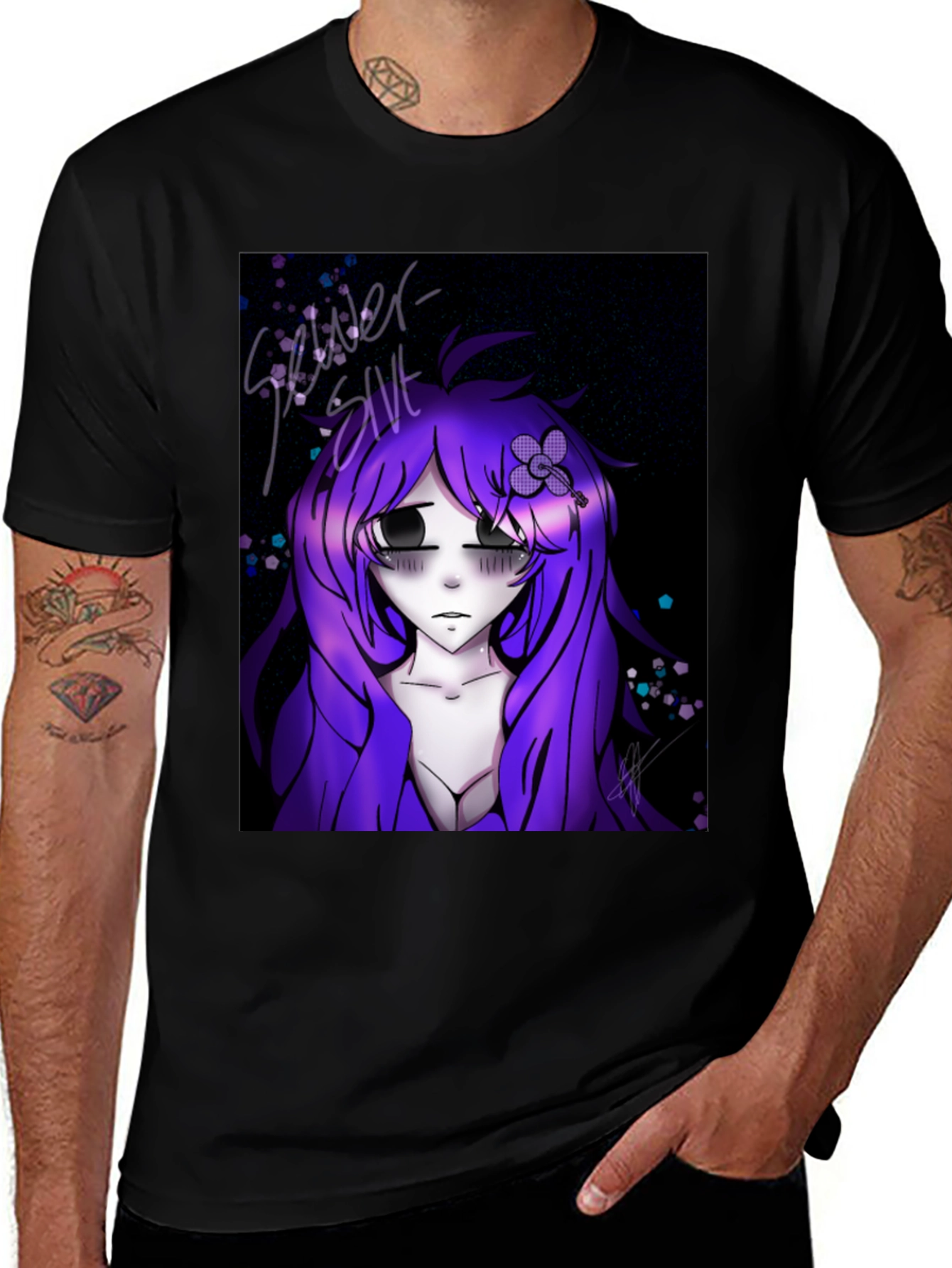 Variant 16 of Anime Girl Graphic Tee - Black Unisex T-Shirt
