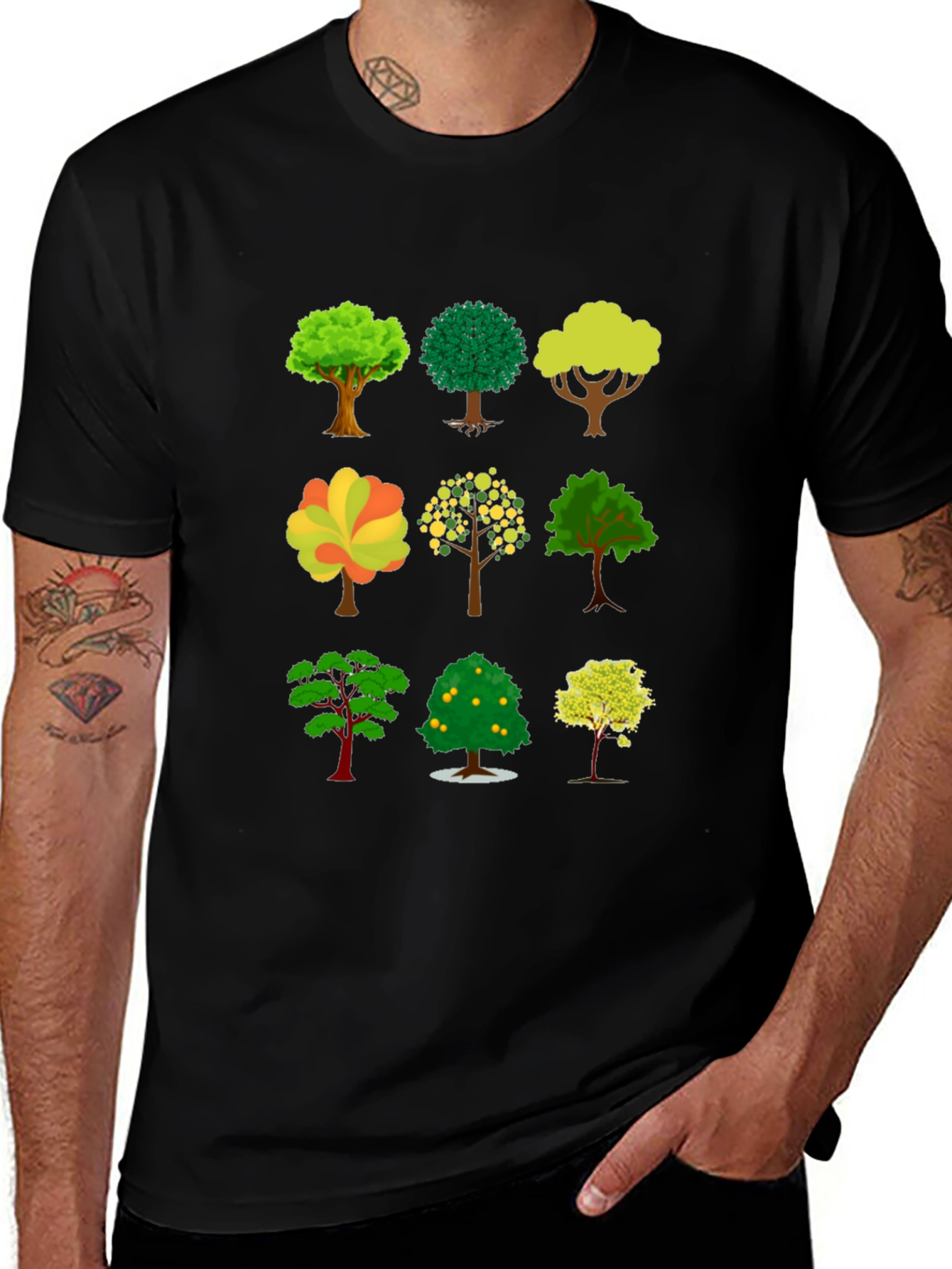 Variant 11 of Tree Print Black T-Shirt