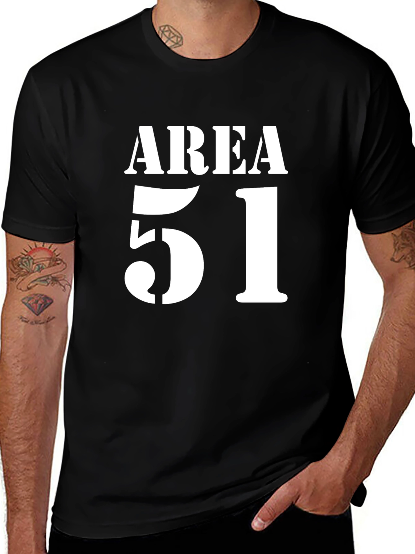 Variant 2 of Area 51 Black Graphic Tee - Conspiracy Casual