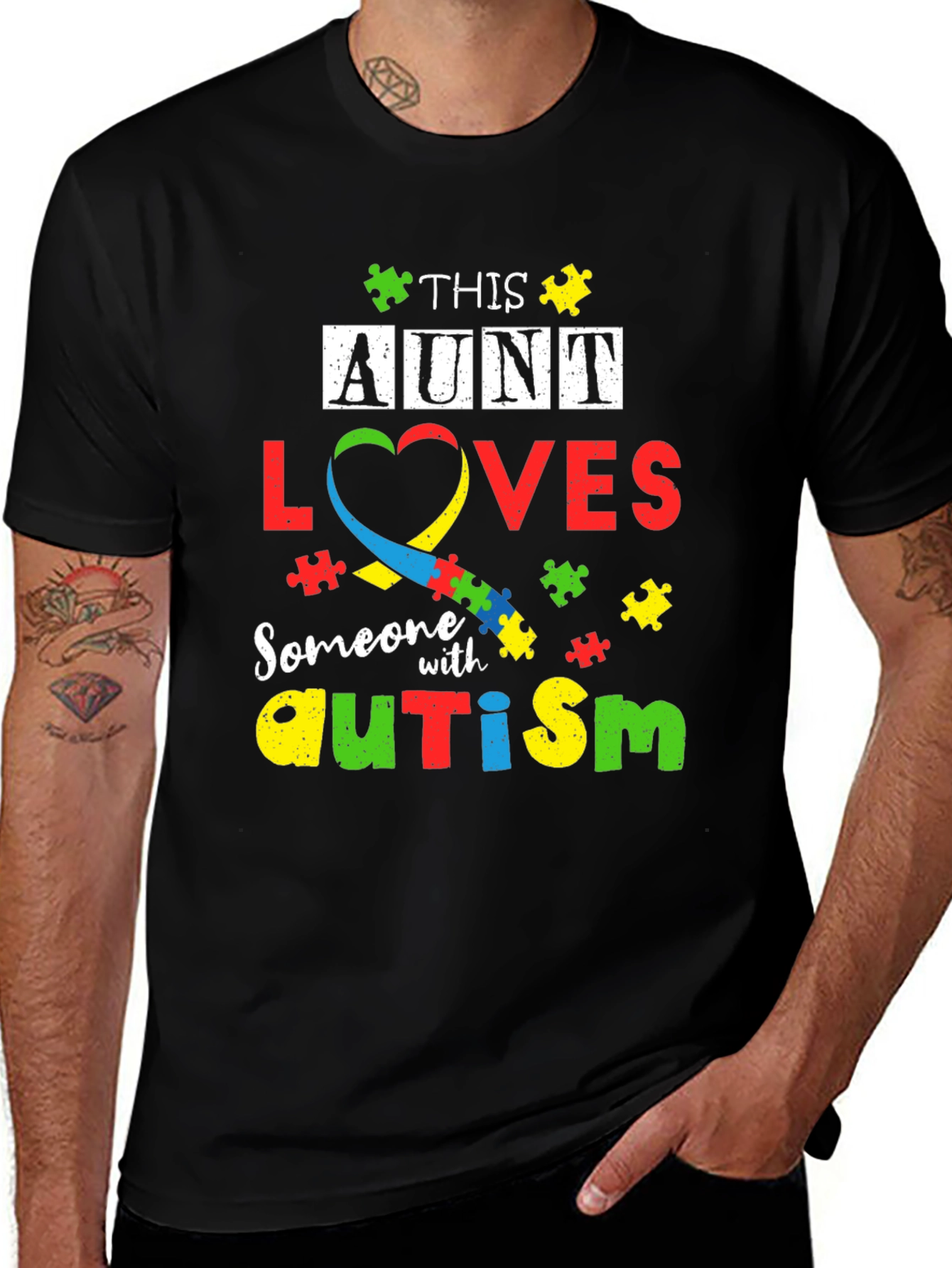 Variant 30 of Autism Awareness Aunt T-Shirt - Support & Love