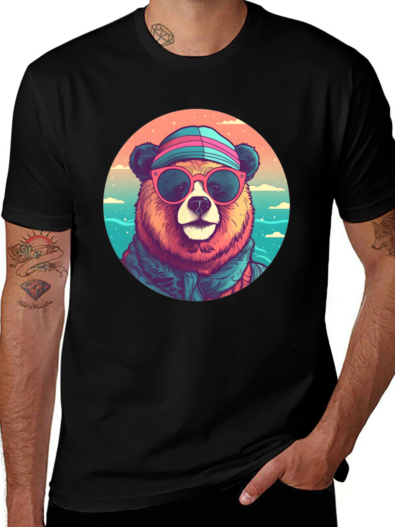 Variant 25 of Bear with Sunglasses Graphic T-Shirt