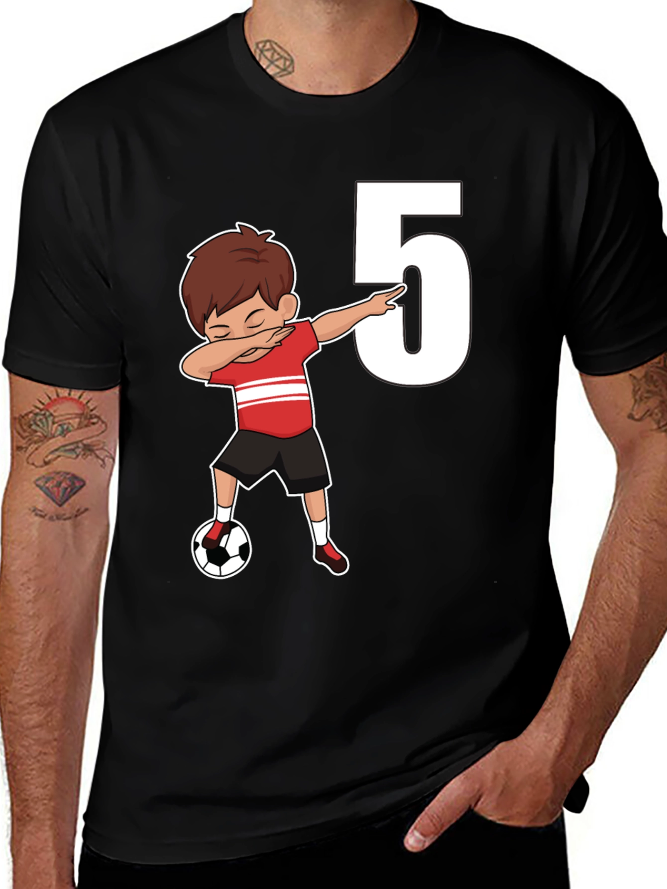 Variant 14 of Kids 5th Birthday Soccer Dab T-Shirt