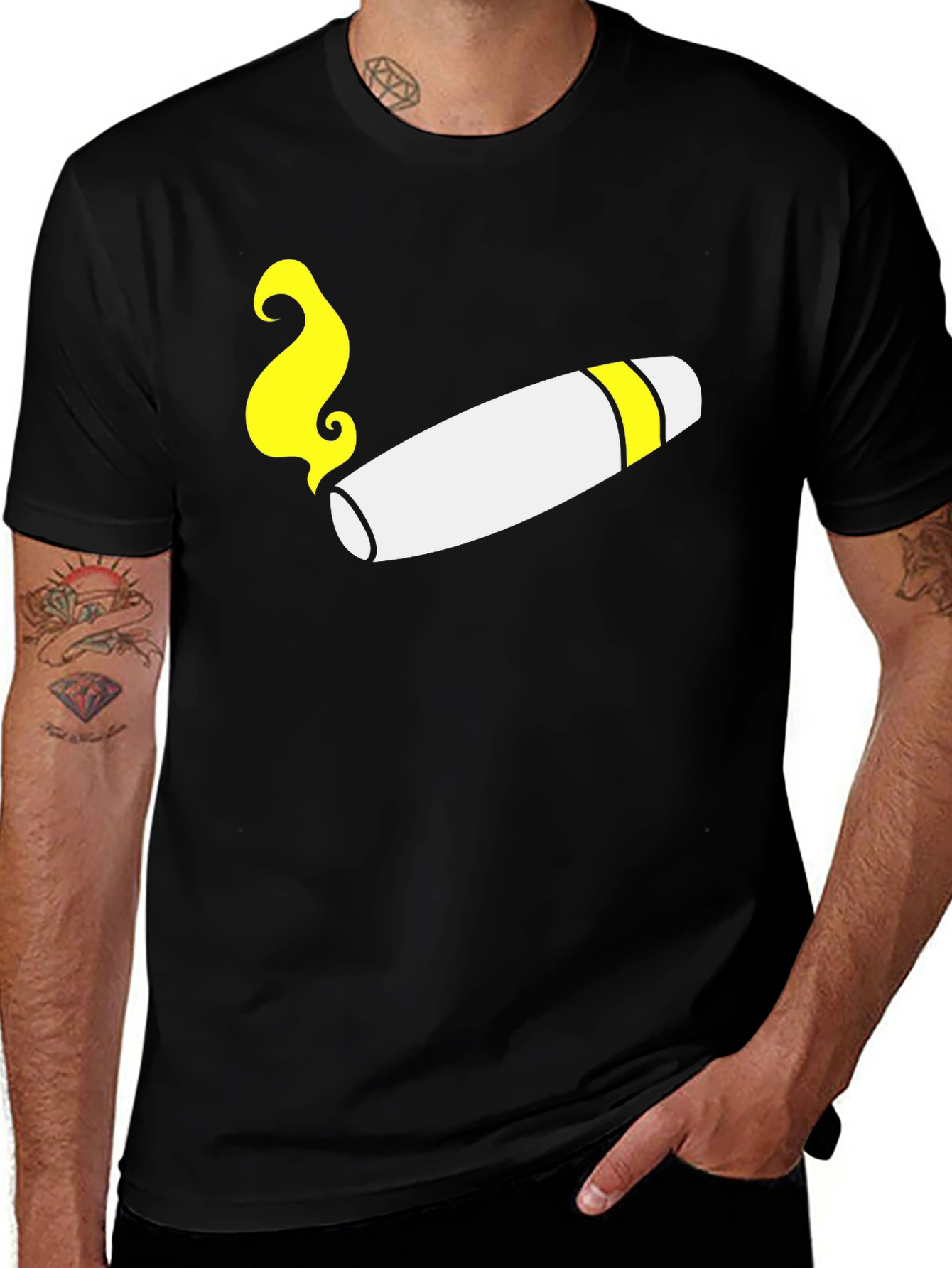 Black Cigar Graphic Tee - Cool Smoker's T-Shirt main image