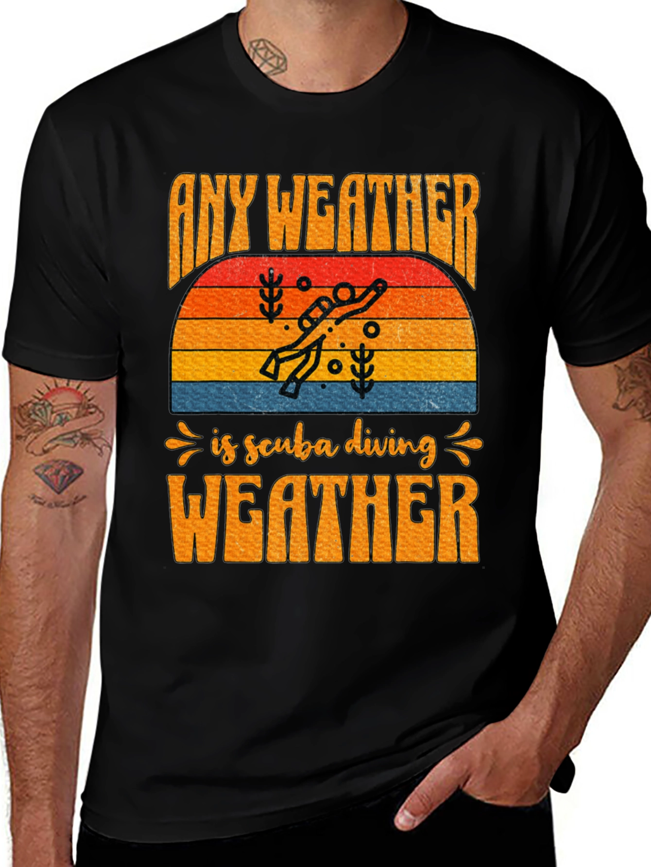 Scuba Diving Weather Graphic T-Shirt
