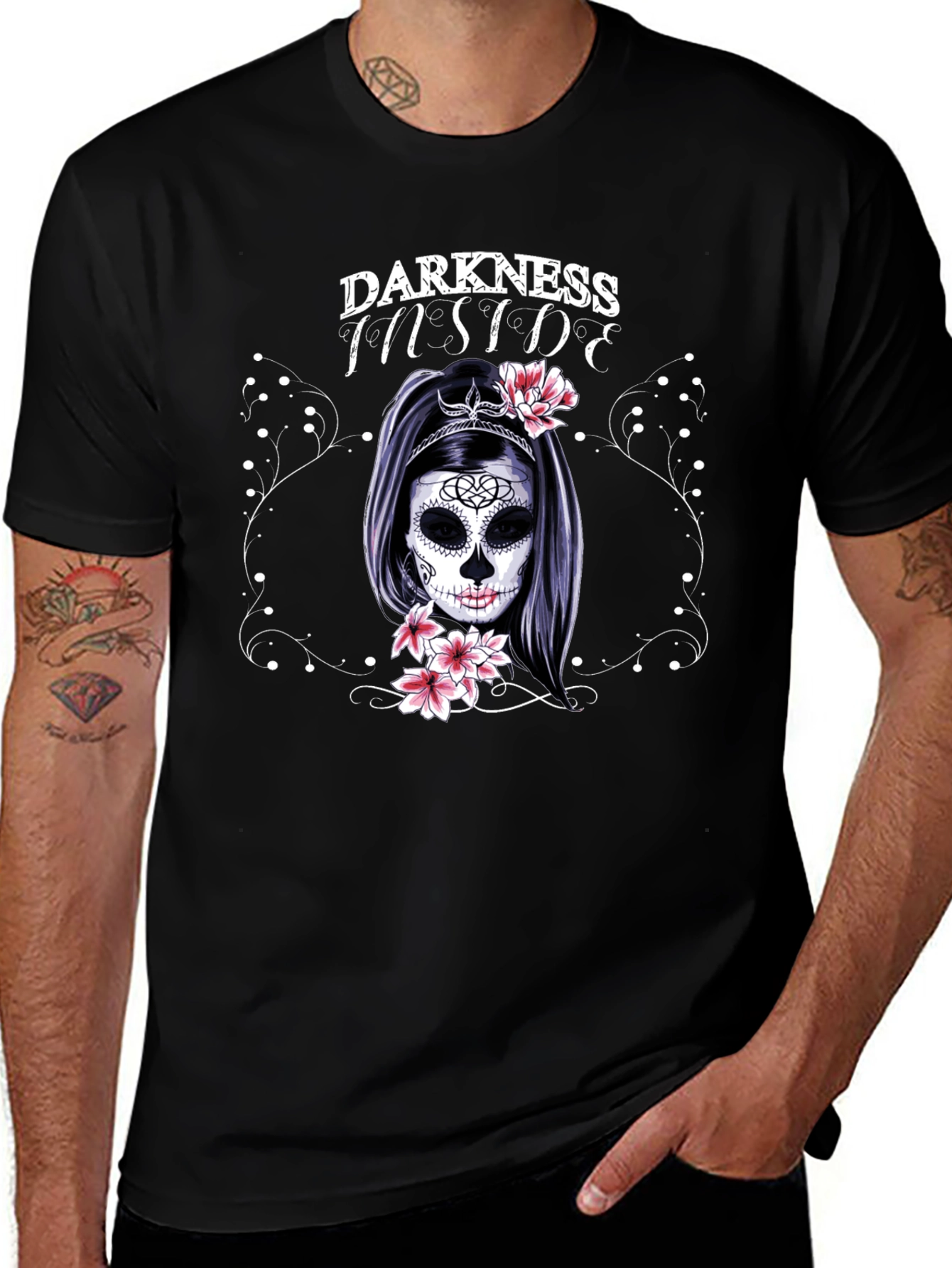 Darkness Inside T-Shirt - Sugar Skull Girl
